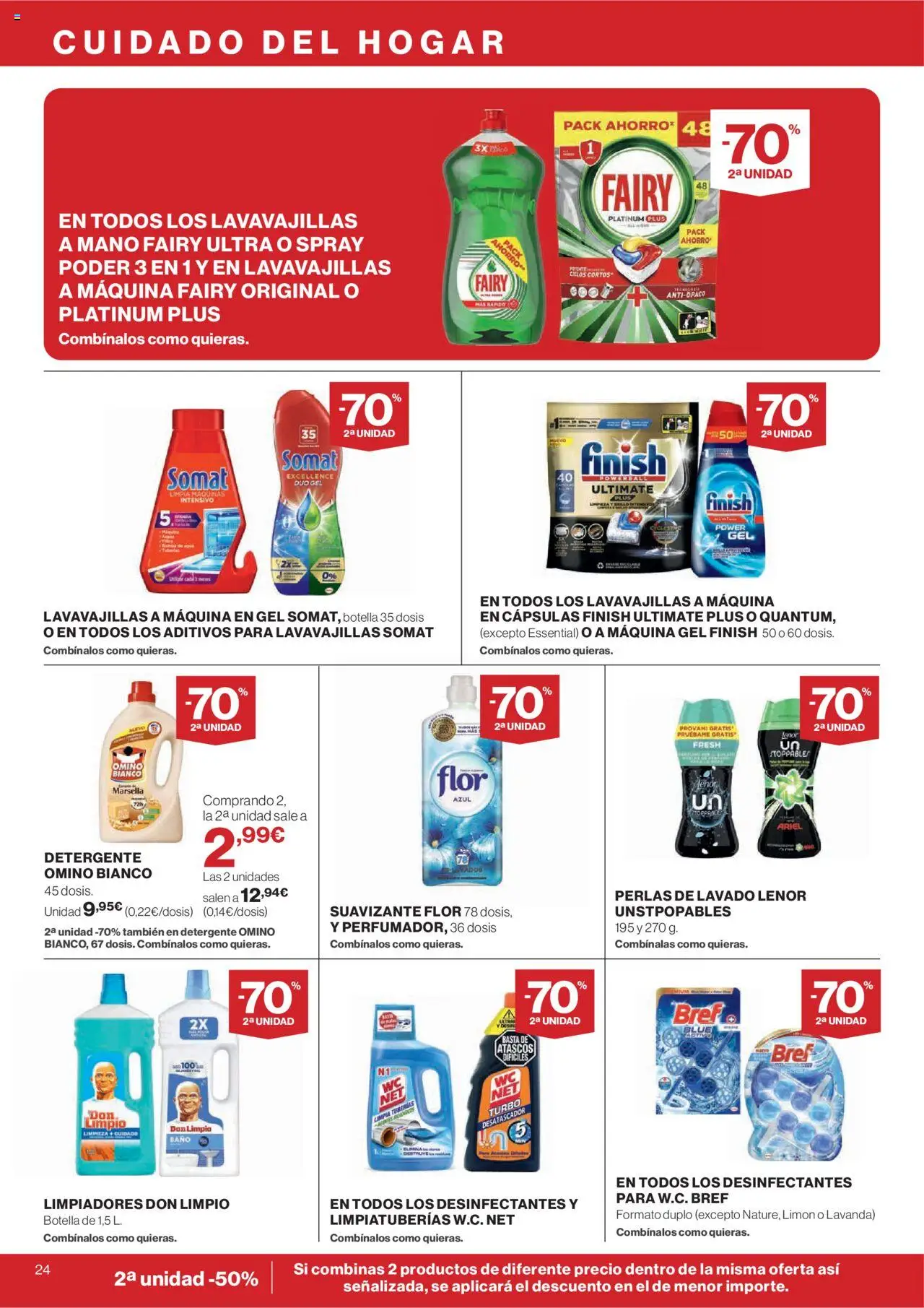 El Corte Inglés ofertas │ válido desde el 31.07.2025 | Página: 28 | Productos: Detergente, Suavizante, Lavavajillas, Baño