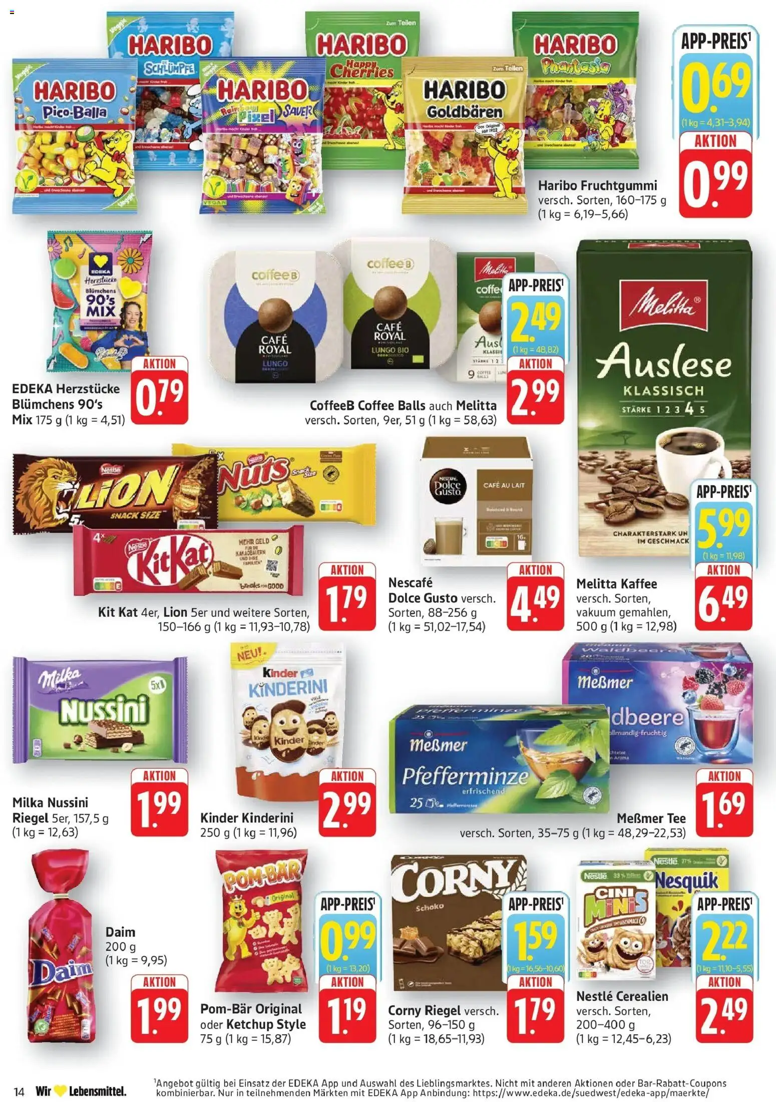 Edeka prospekt Geislingen	 – gültig ab 02.03.2026 | Seite: 14 | Produkte: Corny riegel, Kaffee, Milka, Dolce gusto