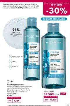 Água Micelar Hidratante, Remove delicadamente as impurezas e a maquilhagem do rosto e dos olhos, sem secar a pele. A pele fica limpa, hidratada e confortável. 200 ml - 20307 │ válido de 28.08.2025 | Página: 21 | Produtos: Agua, Água micelar, Maquilhagem