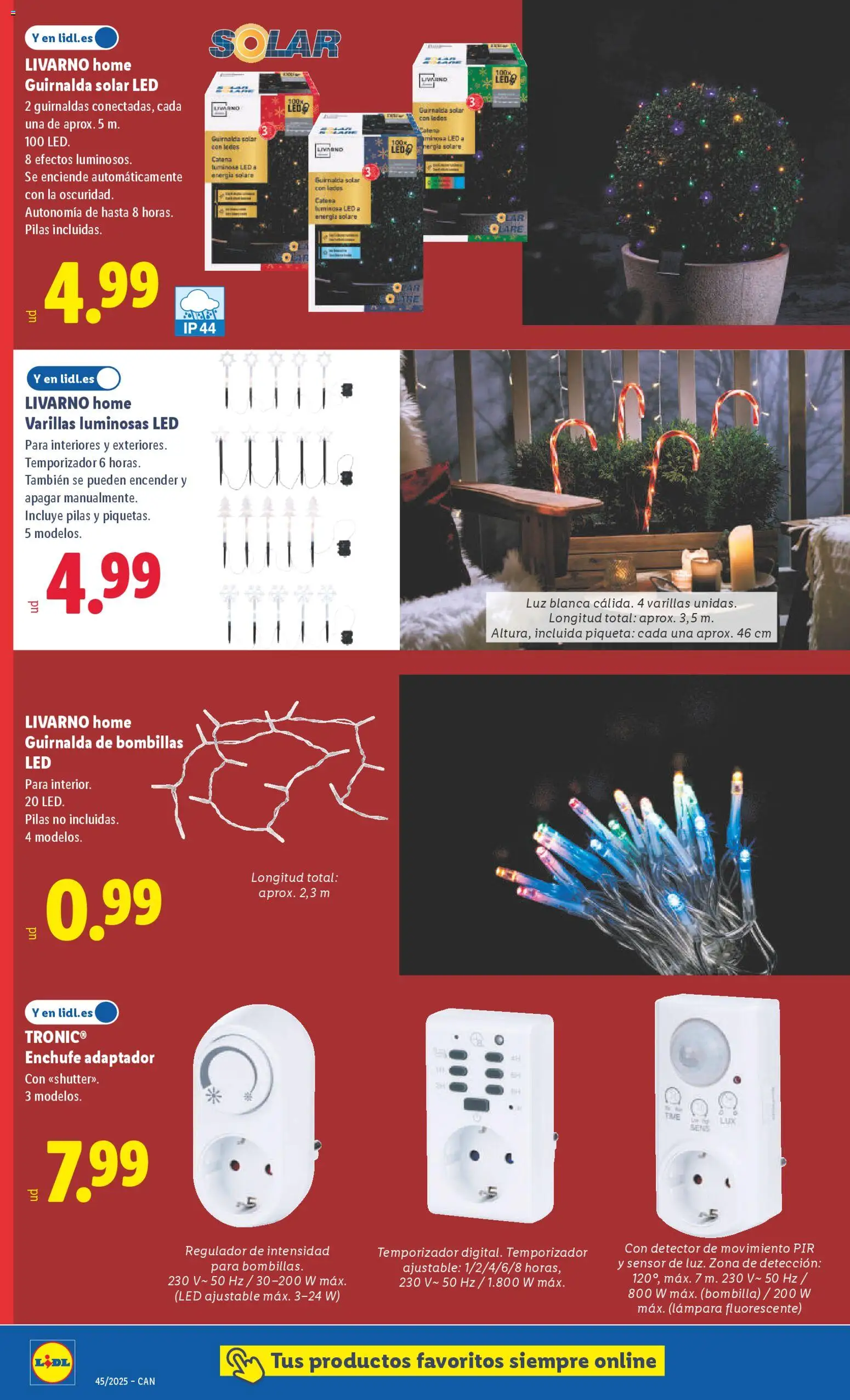 Lidl - Canarias  │ válido desde el 03.11.2025 | Página: 22 | Productos: Adaptador, Bombilla, Enchufe, Lámpara