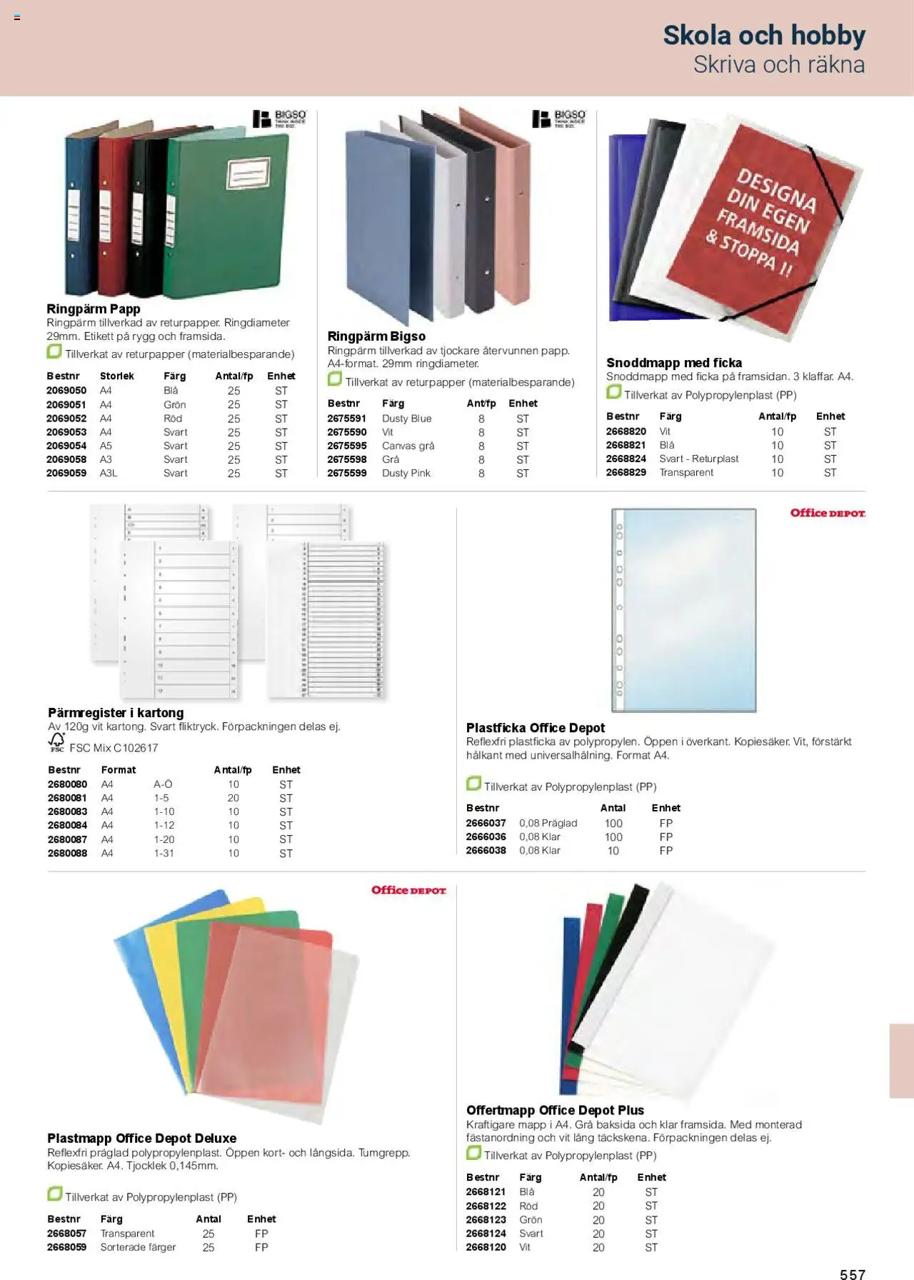 Office Depot reklamblad aktuell från 01.02.2025 | Sida: 559 | Produkter: Kartong, Mapp, Plastficka