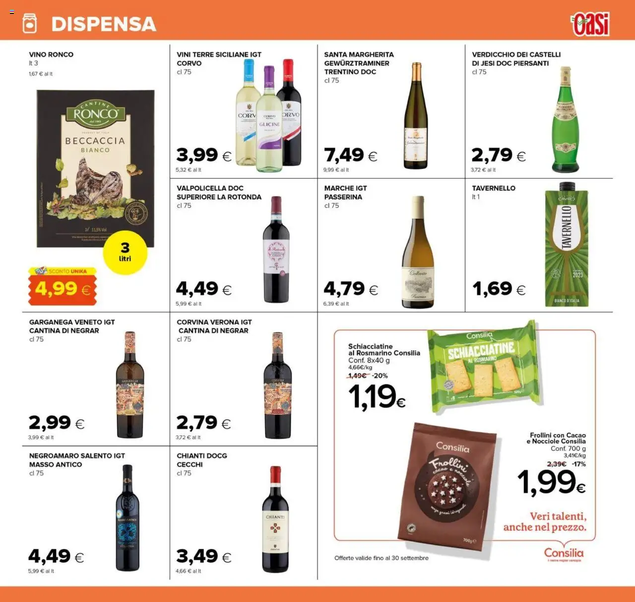 Volantino Oasi del 13.09.2025 | Pagina: 21 | Prodotti: Rosmarino, Vino, Nocciole, Cacao
