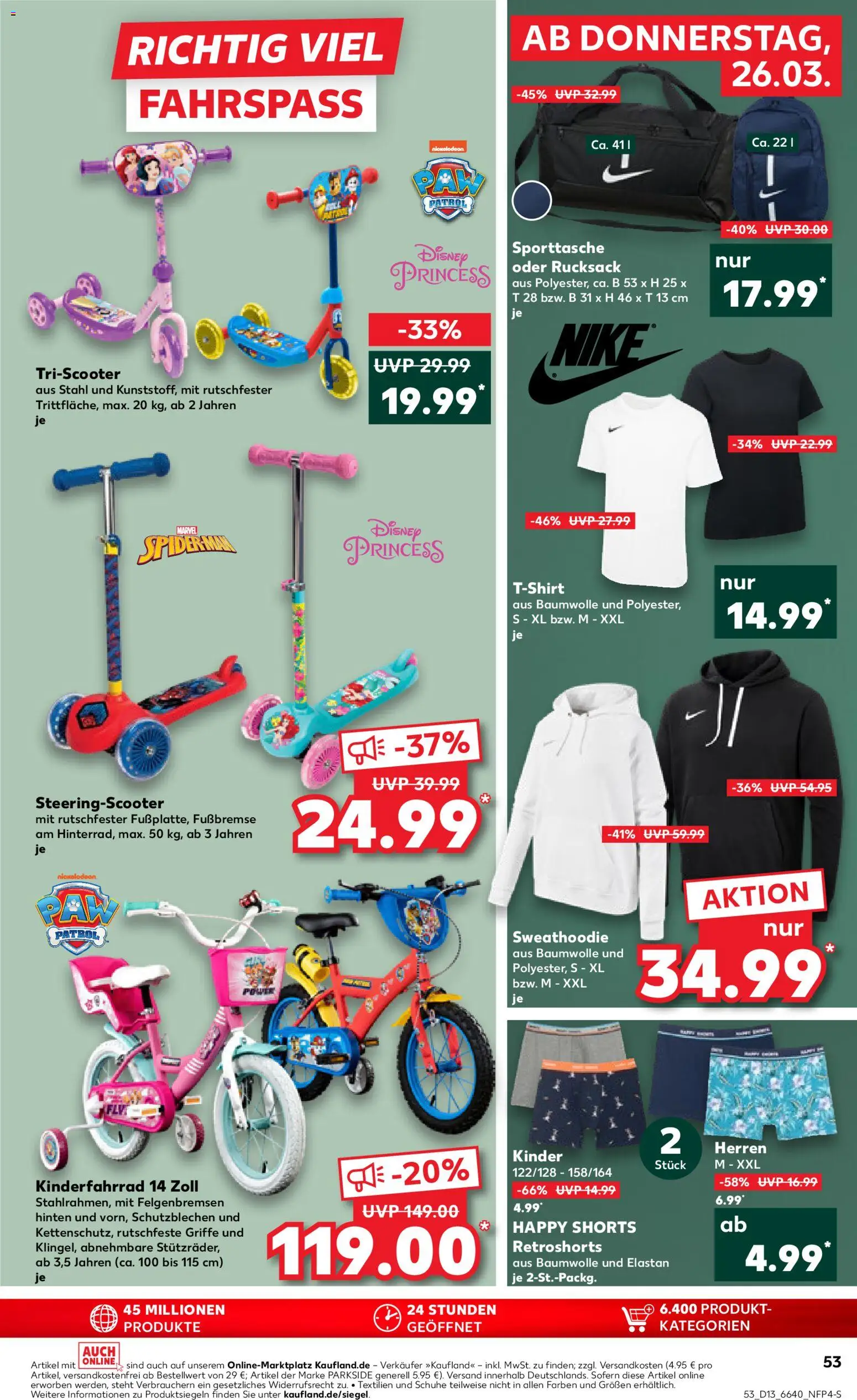 Kaufland Prospekt Speyer	 – gültig ab 26.03.2026 | Seite: 53 | Produkte: T-Shirt, Hoodie, Scooter, Rucksack
