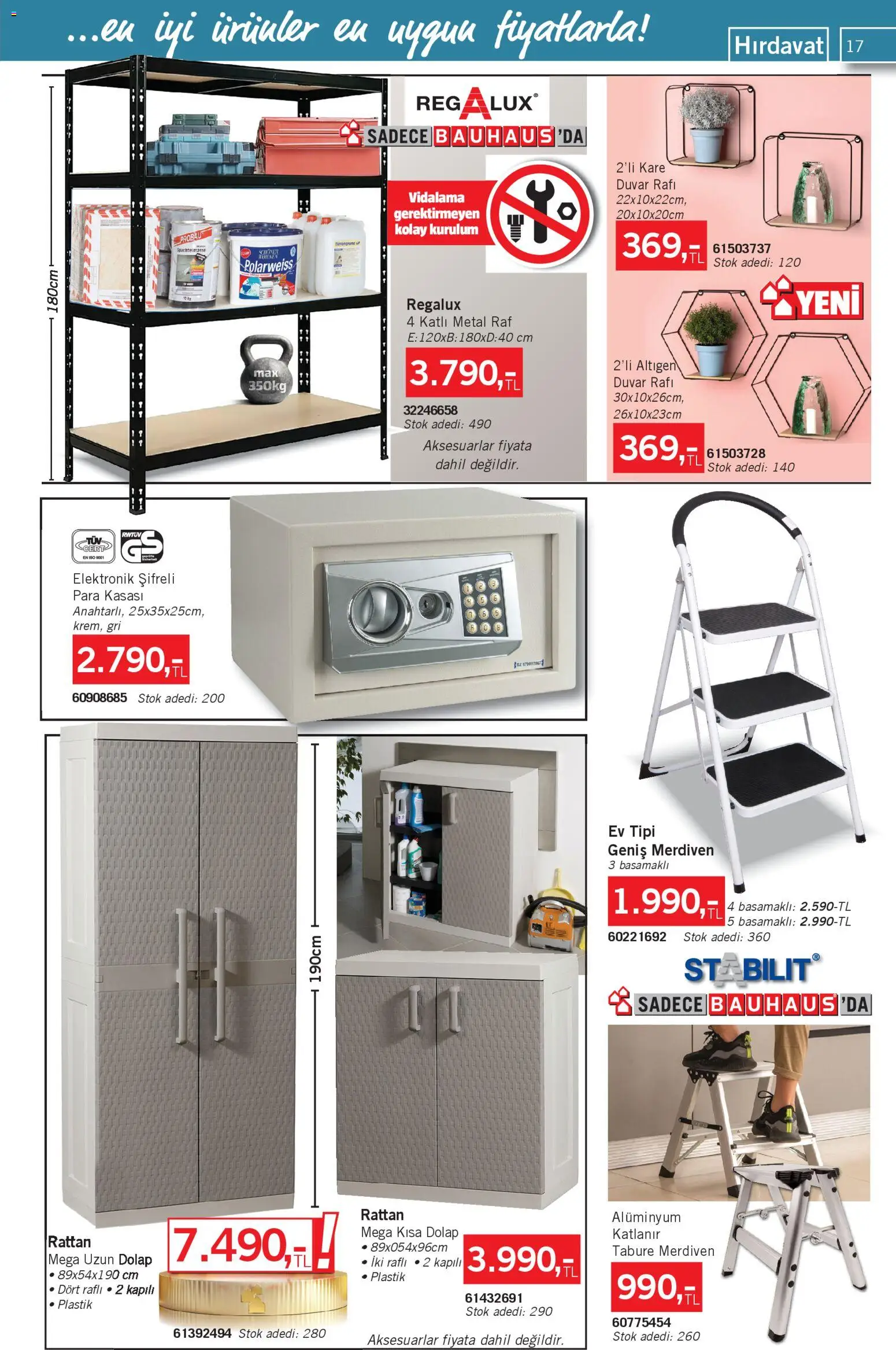 Bauhaus Katalog - 01.11.2025 tarihinden itibaren geçerlidir | Sayfa: 17 | Ürünler: Raf