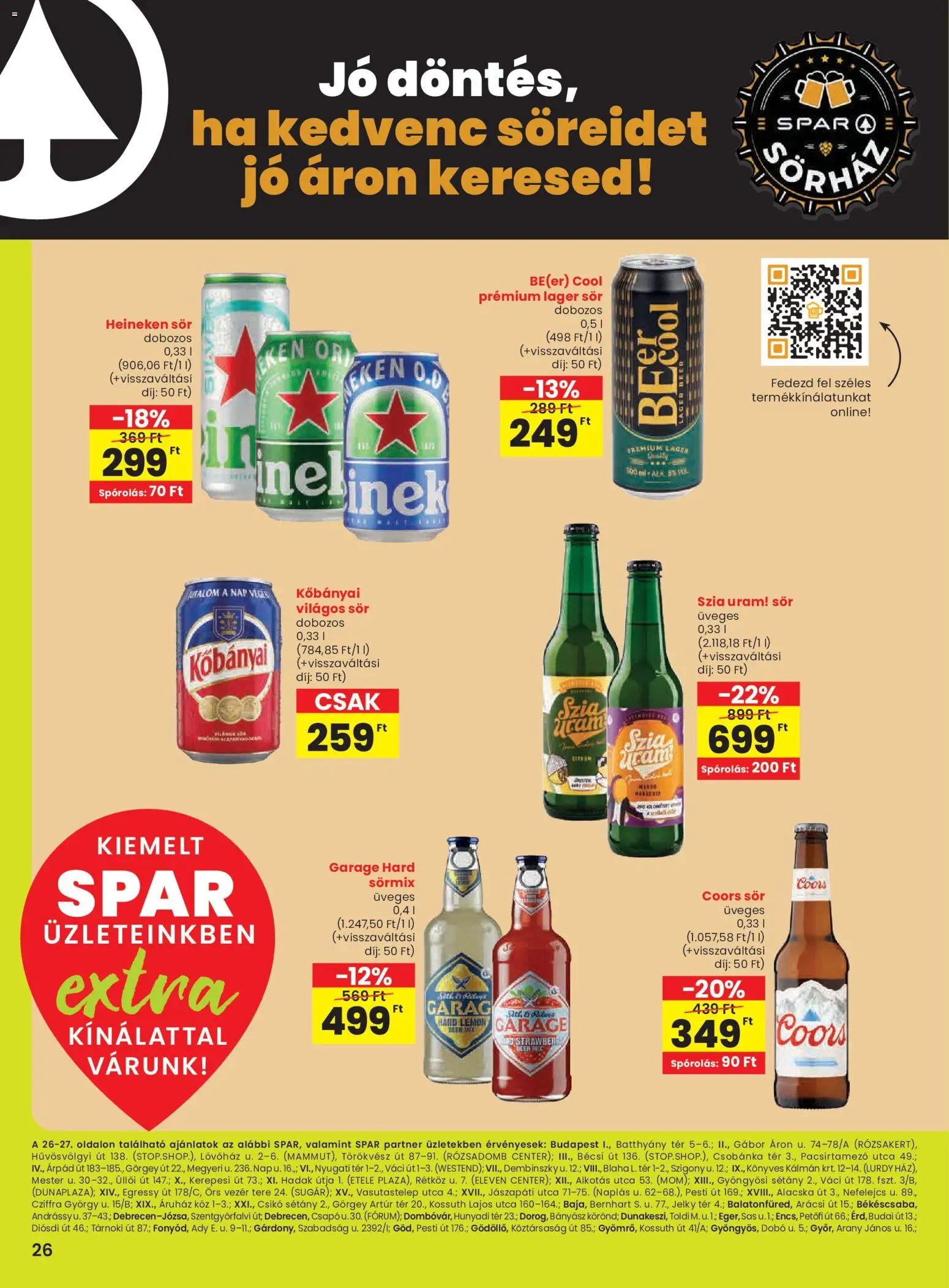 Spar akciós ujság - amely érvényes a következő dátumtól: 02.01.2026 | Oldal: 7 | Termékek: Heineken, Guarana, Sör