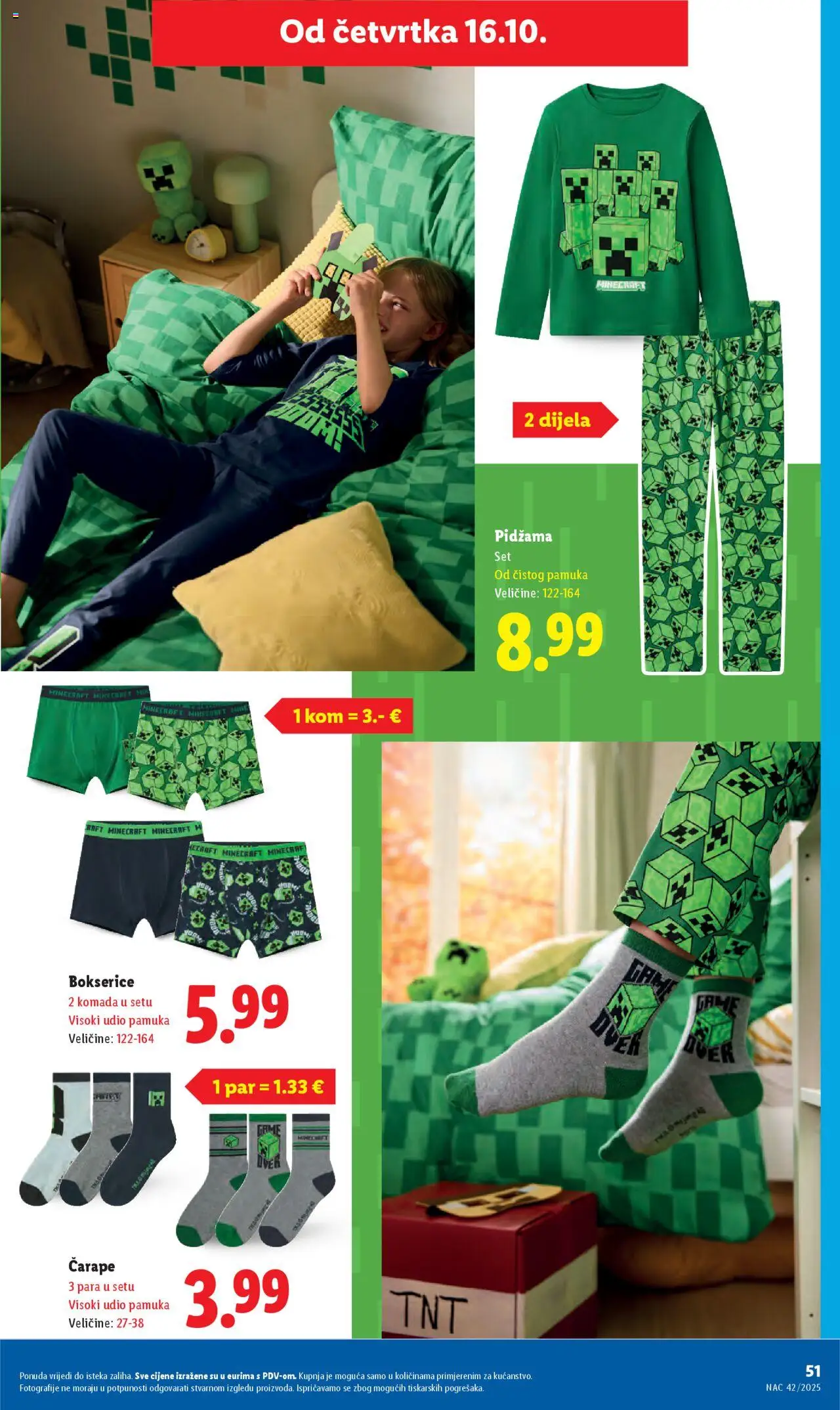 Lidl katalog | vrijedi od 13.10.2025 | Stranica: 51 | Proizvodi: Čarape, Pidžama, Bokserice