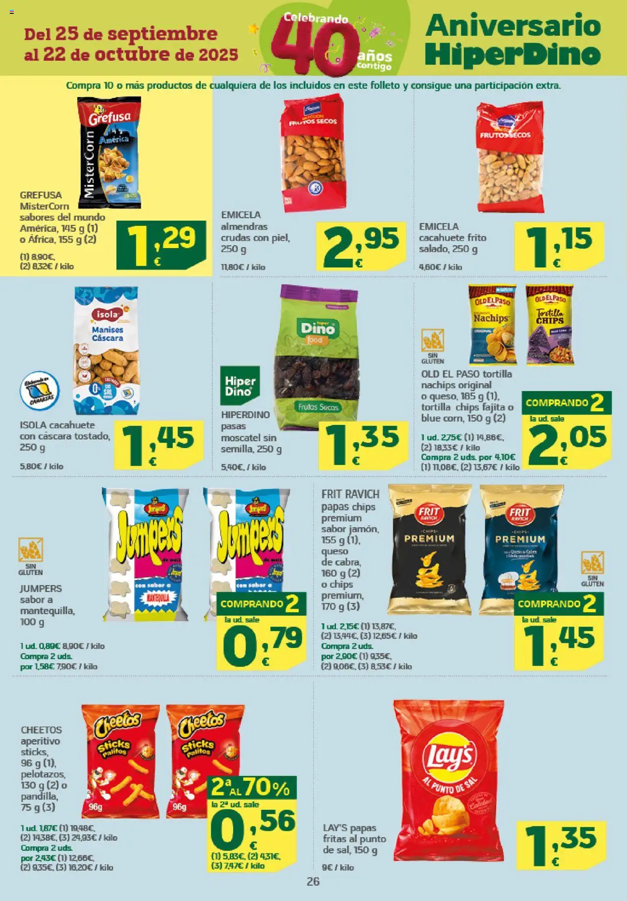 HiperDino folleto │ válido desde el 09.10.2025 | Página: 26 | Productos: Queso, Frutos secos