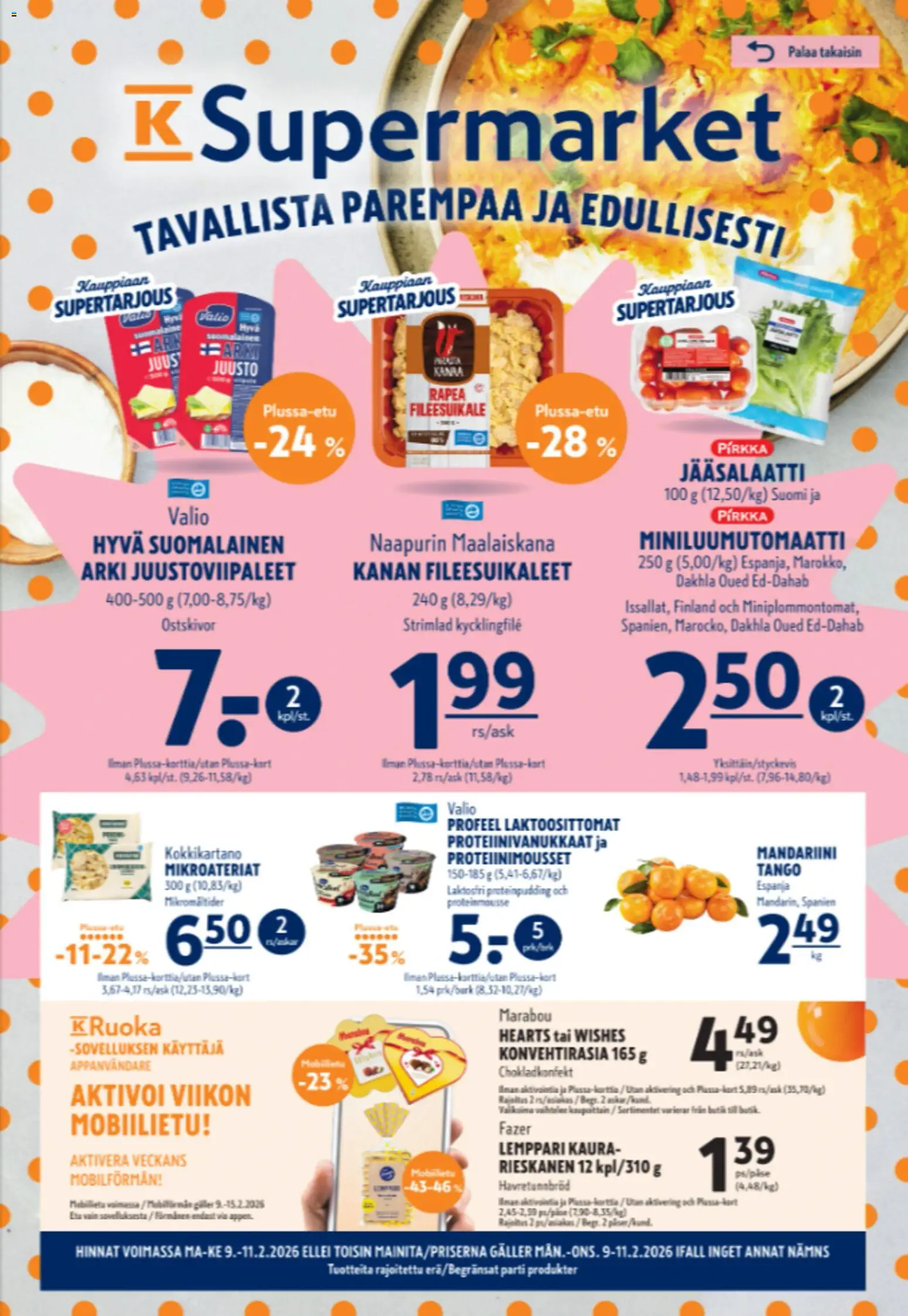 K-Supermarket tarjoukset – voimassa 09.02.2026 alkaen | Sivu: 1