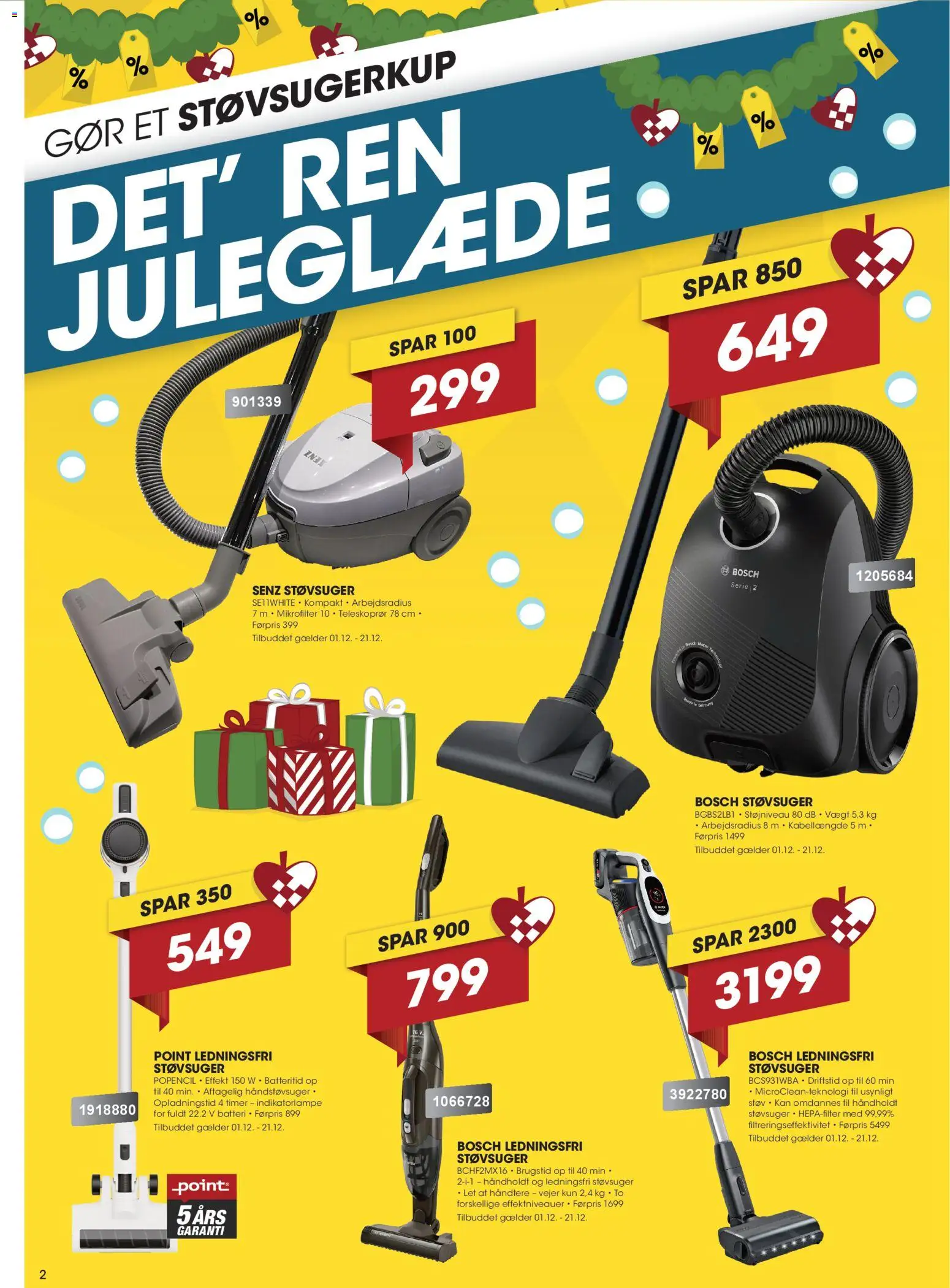 Punkt1 tilbudsavis – gyldig fra 01.12.2025 | Side: 2 | Produkter: Støvsuger, Batteri