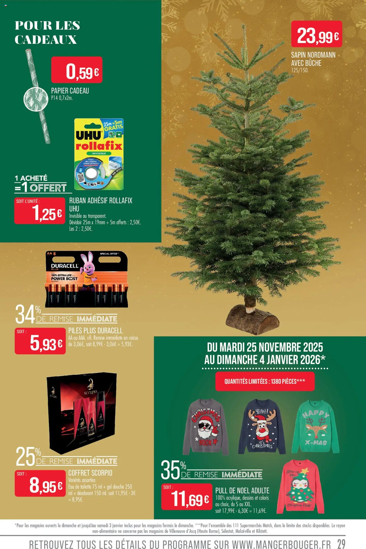 {H1} | Page: 29 | Produits: Déodorant, Coffret Scorpio, Piles, Pull de noel