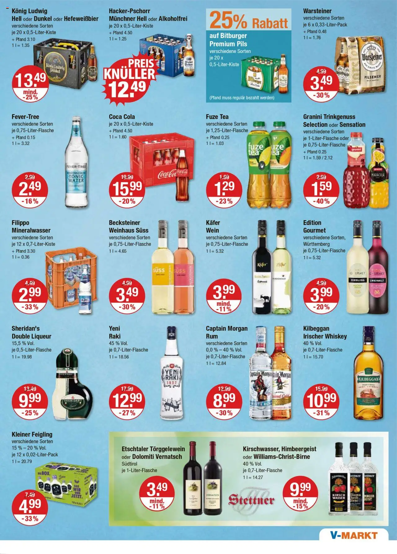 V-Markt - Hallertau / Oberpfalz – gültig ab 09.10.2025 | Seite: 9 | Produkte: Fuze tea, Cola, Granini, Whiskey