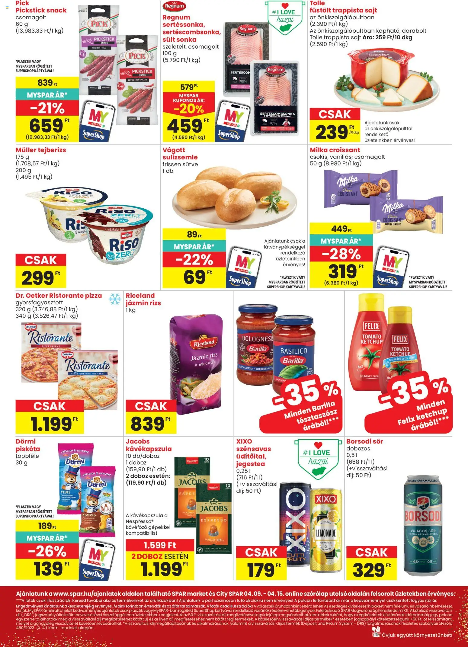 Spar Market akciós ujság - amely érvényes a következő dátumtól: 09.04.2026 | Oldal: 2 | Termékek: Pick, Sajt, Csokoládé, Cukor
