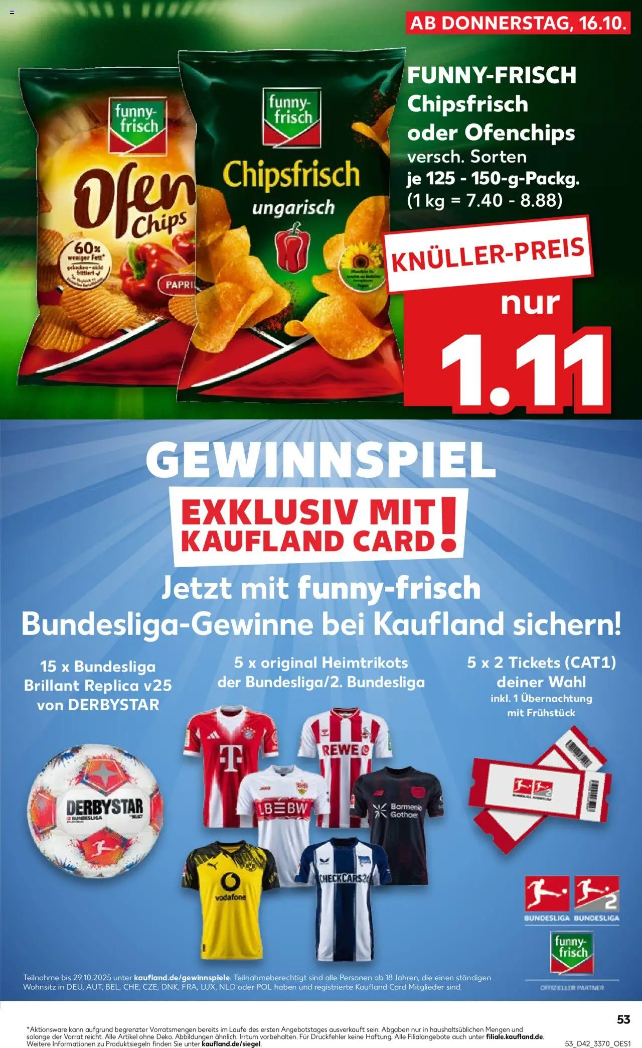 Kaufland prospekt Frankfurt (Oder)	 – gültig ab 16.10.2025 | Seite: 53 | Produkte: Ofen, Funny frisch, Football, Chips