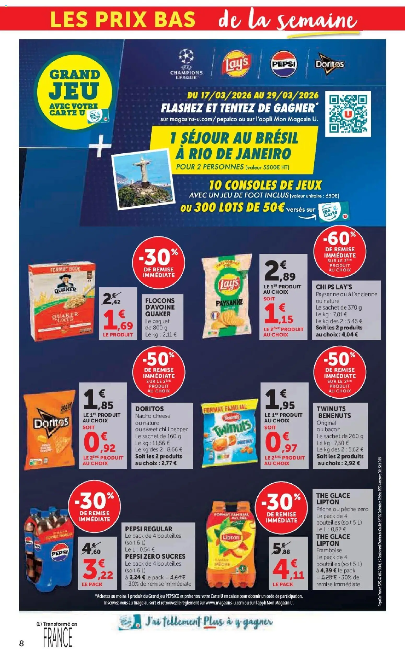 {H1} | Page: 8 | Produits: Framboise, Pêche, Thé, Chips