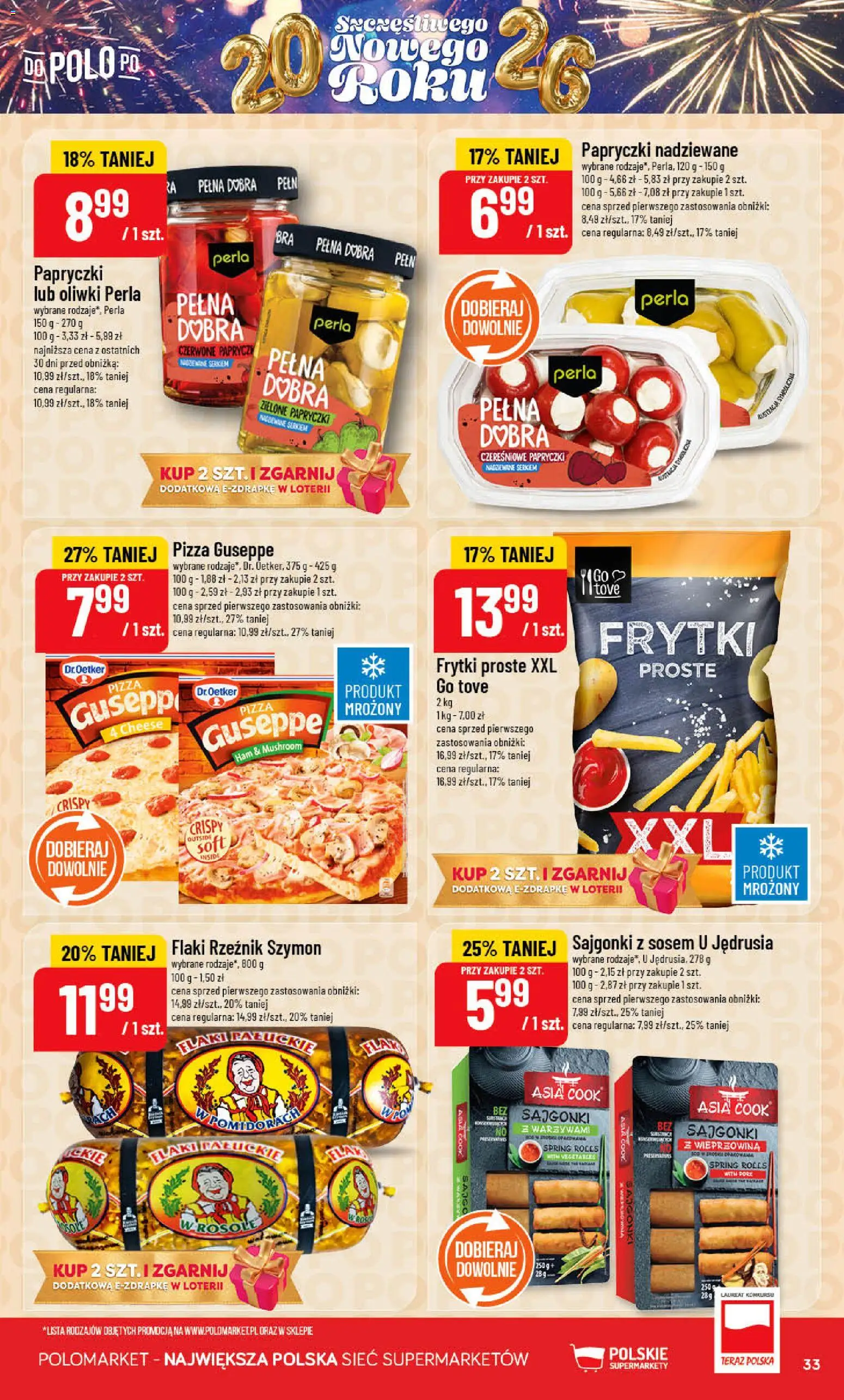 POLOmarket Gazetka od 27.12.2025 | Strona: 33 | Produkty: Flaki, Pizza, Wieprzowina, Frytki