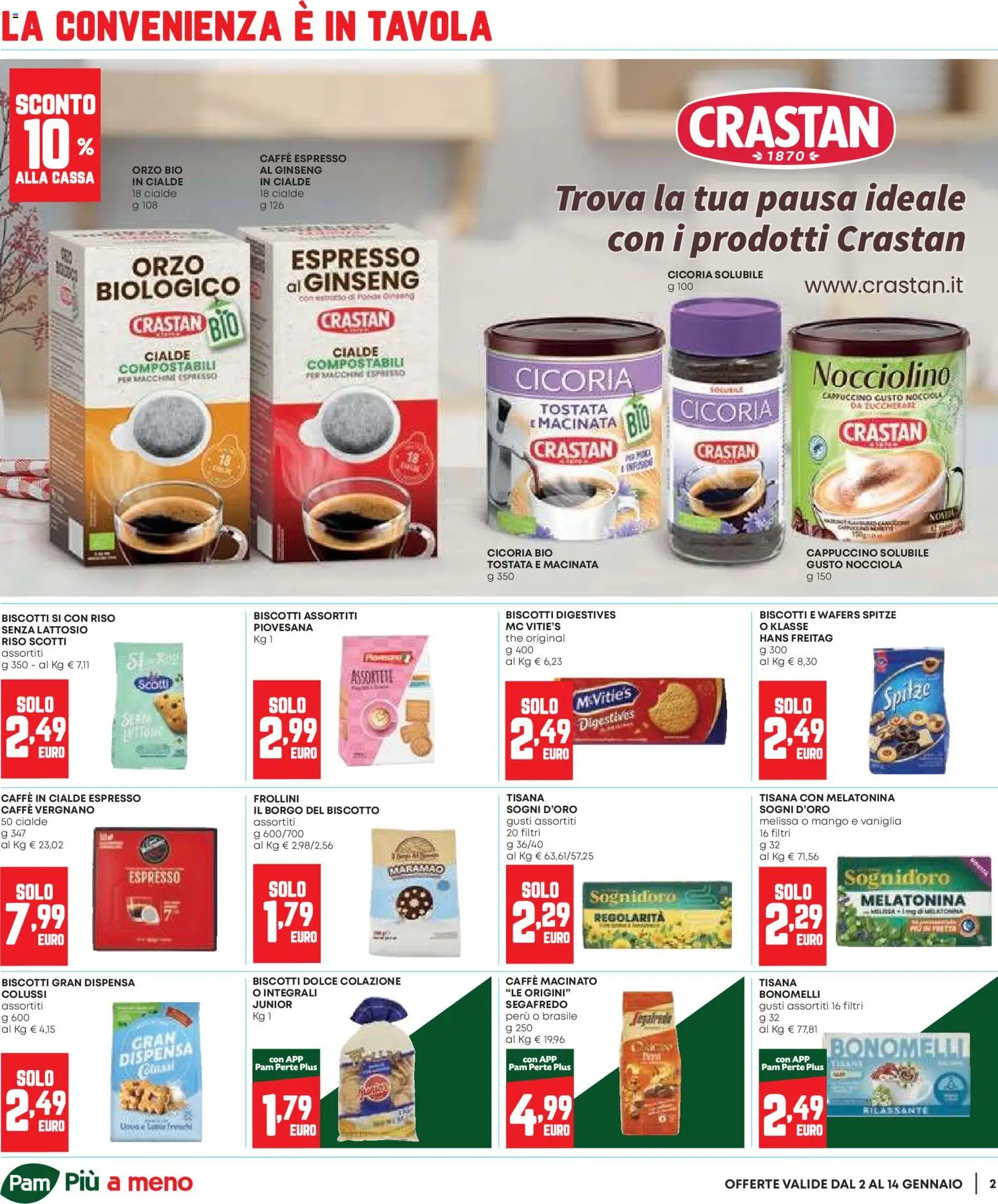 Volantino Panorama del 02.01.2026 | Pagina: 2 | Prodotti: Riso, Biscotti, Mango, Frollini