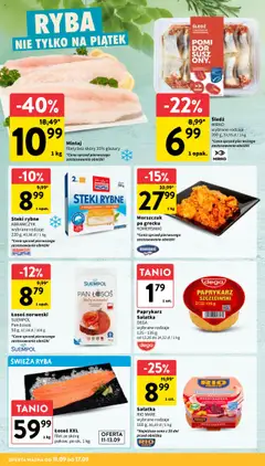Intermarche Gazetka od 11.09.2025 | Strona: 18 | Produkty: Paprykarz, Steki, Mintaj, Łosoś norweski