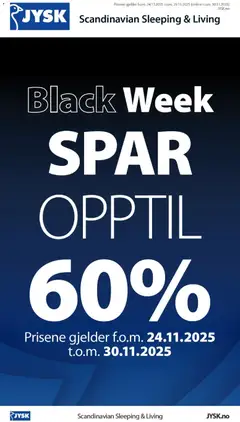 Forhåndsvisning av JYSK Black Week gyldig fra 24.11.2025