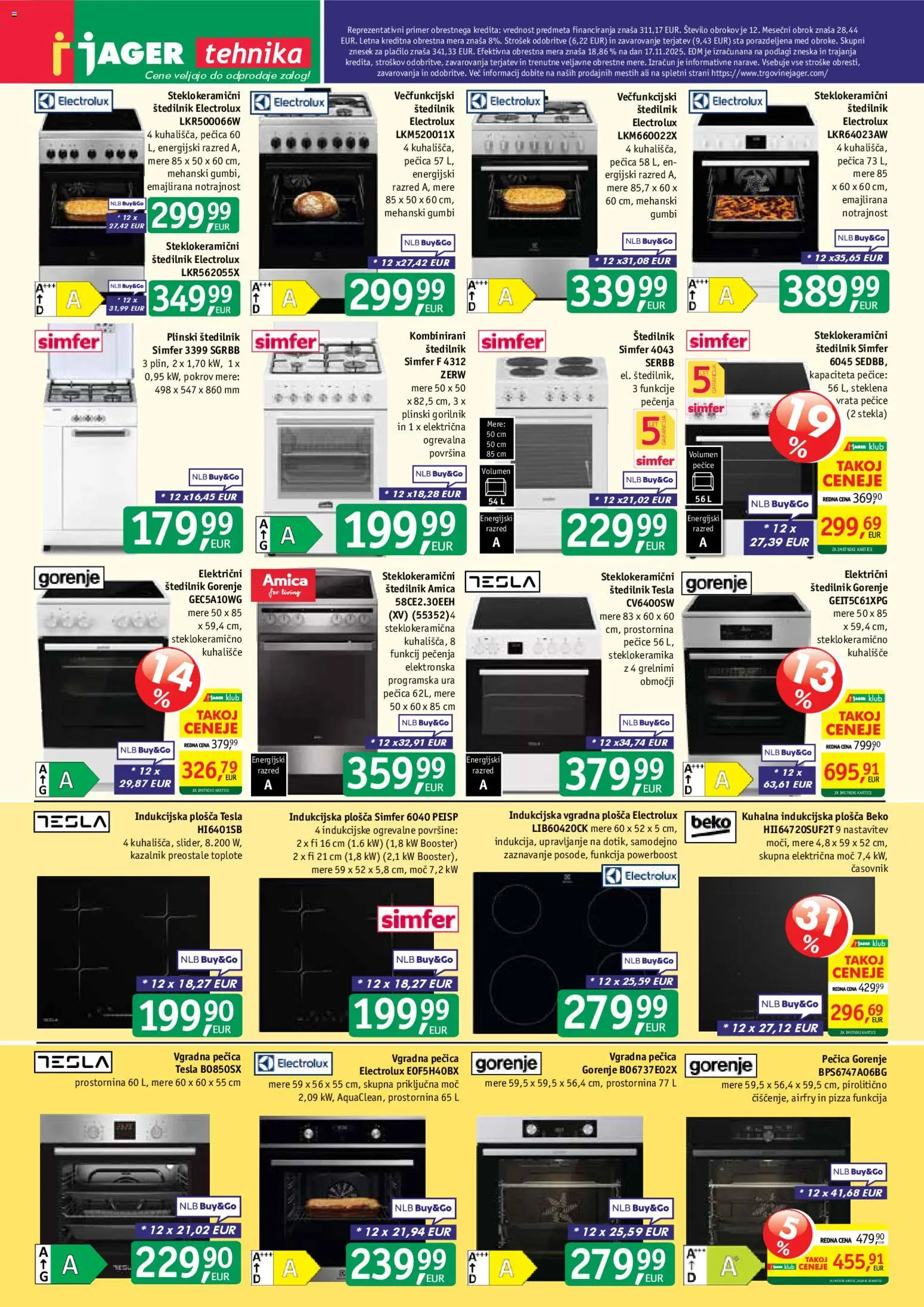 Novi Jager katalog ponudbe – veljaven od 26.11.2025 | Stran: 12 | Izdelki: Pecica, Vgradna pečica, Štedilnik, Vrata
