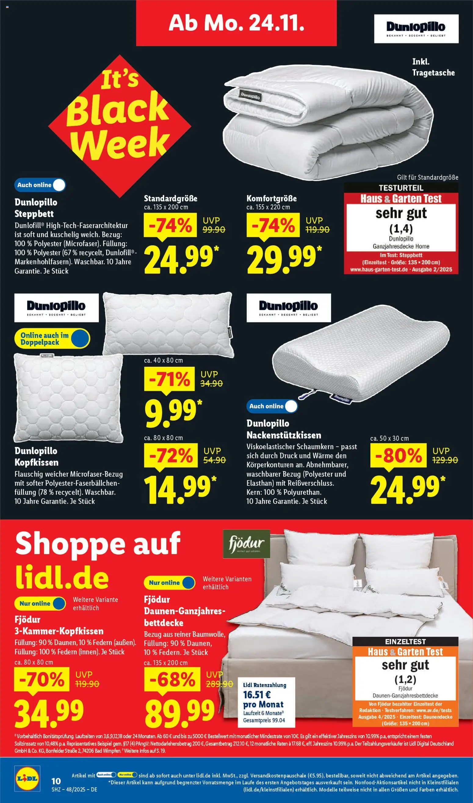 Lidl Prospekt Bestwig – gültig ab 24.11.2025 | Seite: 10 | Produkte: Bad, Bettdecke, Kopfkissen