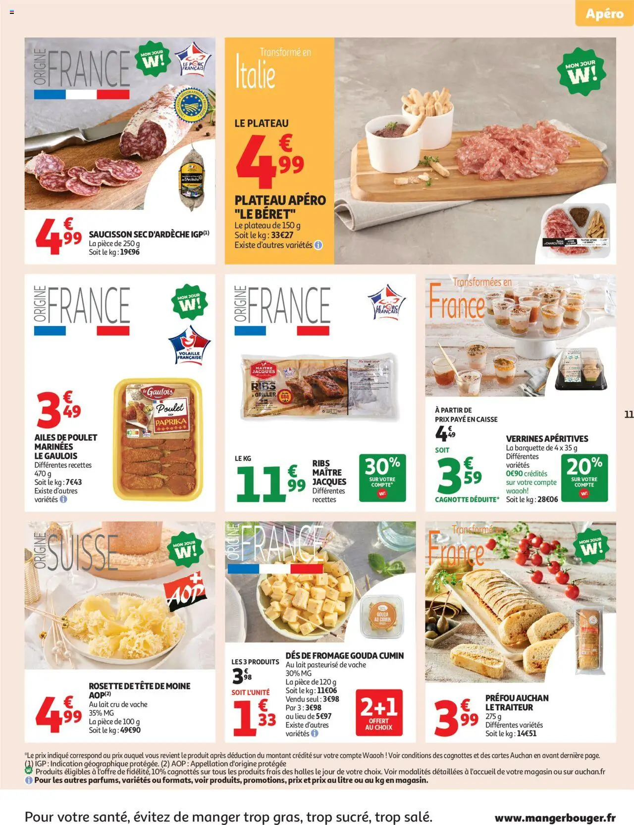  | Page: 11 | Produits: Saucisson sec, Lait, Ribs, Tête de moine