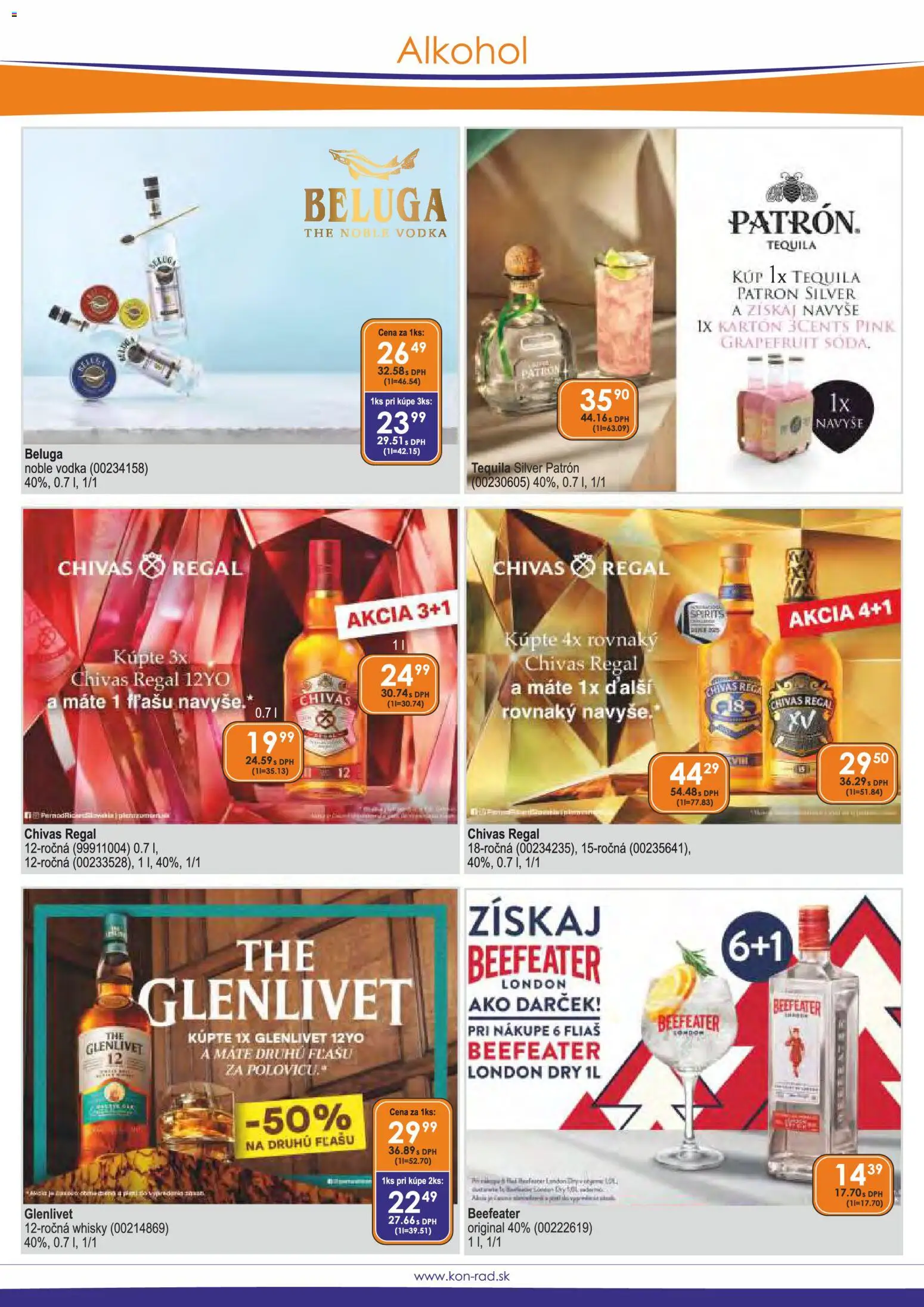 Nové KON - RAD akcie – leták je platný od 01.11.2025 | Strana: 12 | Produkty: Regál, Chivas Regal, Vodka