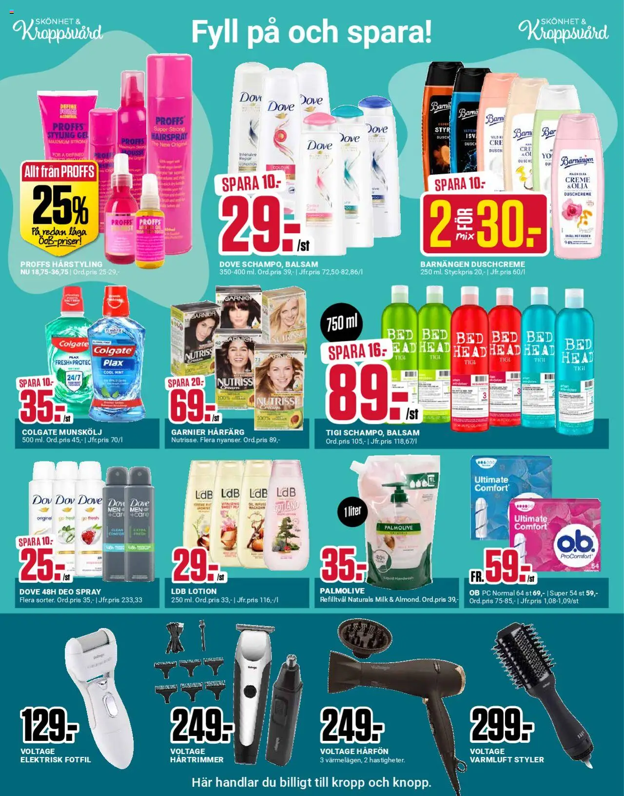 ÖoB reklamblad aktuell från 08.09.2025 | Sida: 6 | Produkter: Mousse, Munskölj, Hårfärg, Dusch