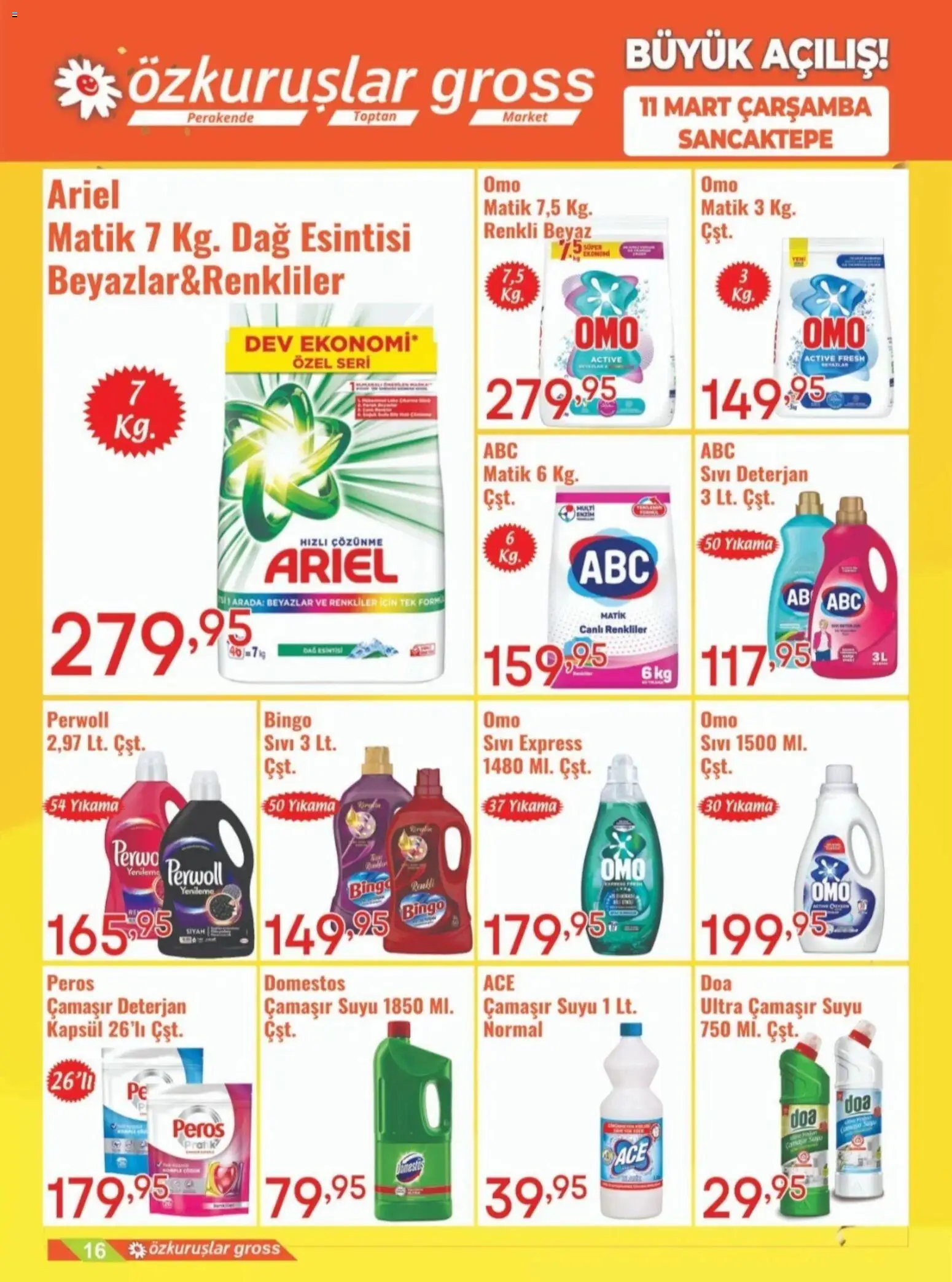 Özkuruşlar Katalog Sancaktepe  - 11.03.2026 tarihinden itibaren geçerlidir | Sayfa: 6 | Ürünler: Deterjan
