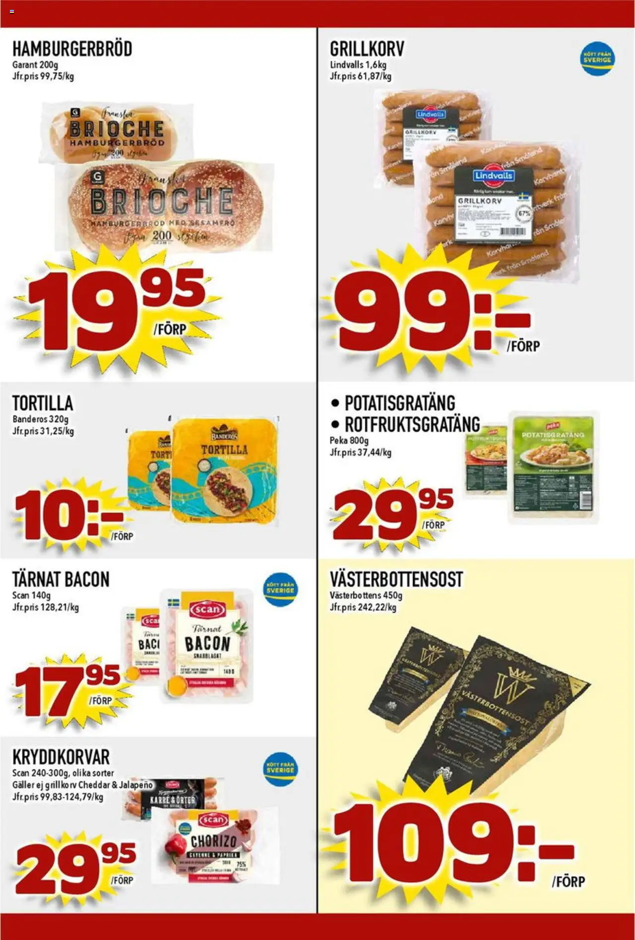 Matdax reklamblad aktuell från 04.08.2025 | Sida: 18 | Produkter: Tortilla, Bacon, Galler, Hamburgerbröd