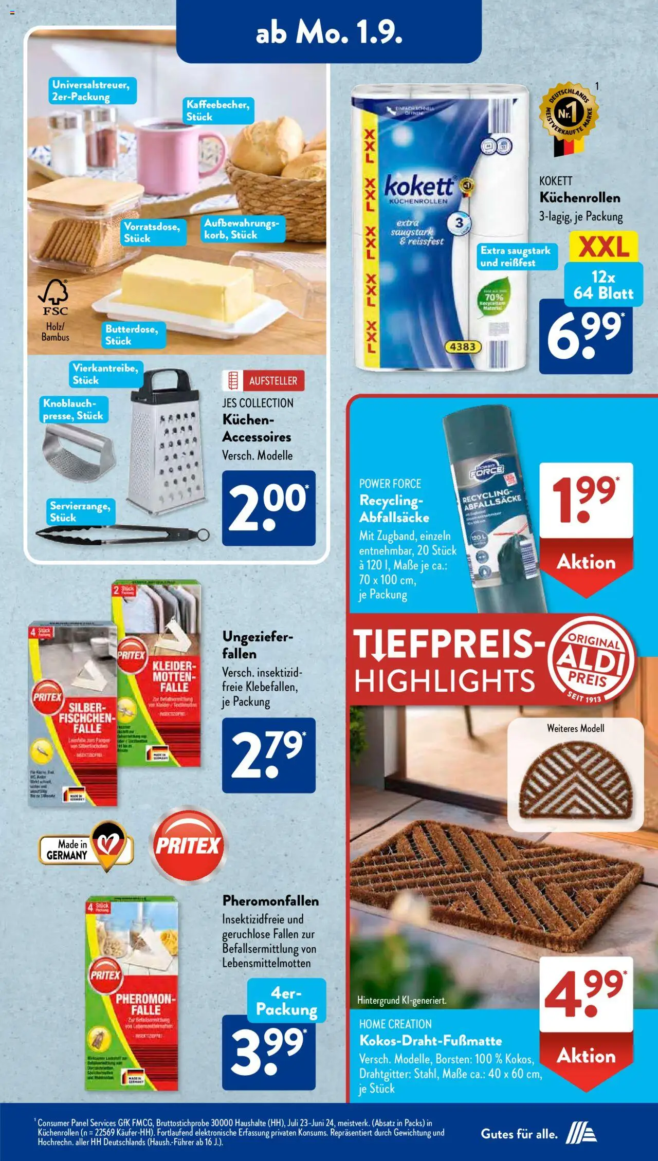 Aldi Süd Prospekt 	 - gültig ab dem 01.09.2025 | Seite: 4 | Produkte: Knoblauch, Kuchen, Home creation