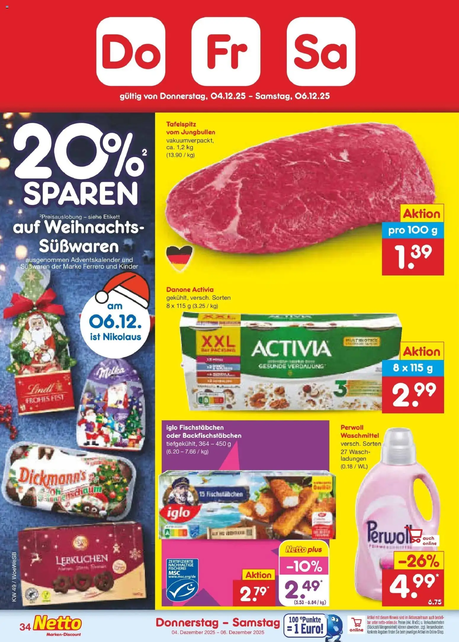 Netto Marken-Discount prospekt Katzweiler	 – gültig ab 01.12.2025 | Seite: 36 | Produkte: Iglo, Perwoll, Fischstabchen, Waschmittel