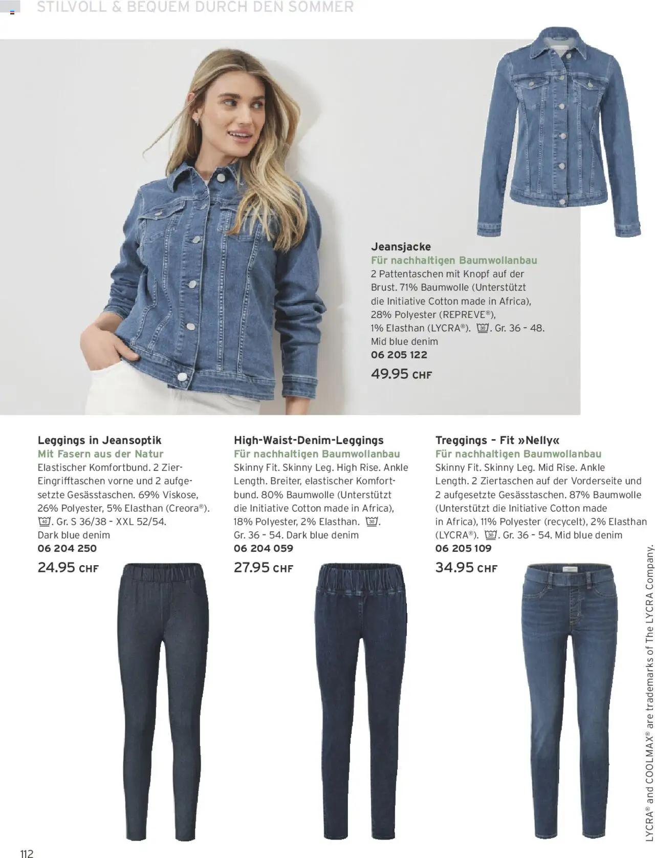 Tchibo Aktionen ab 01.06.2025 | Seite: 112 | Produkte: Leggings, Jeansjacke