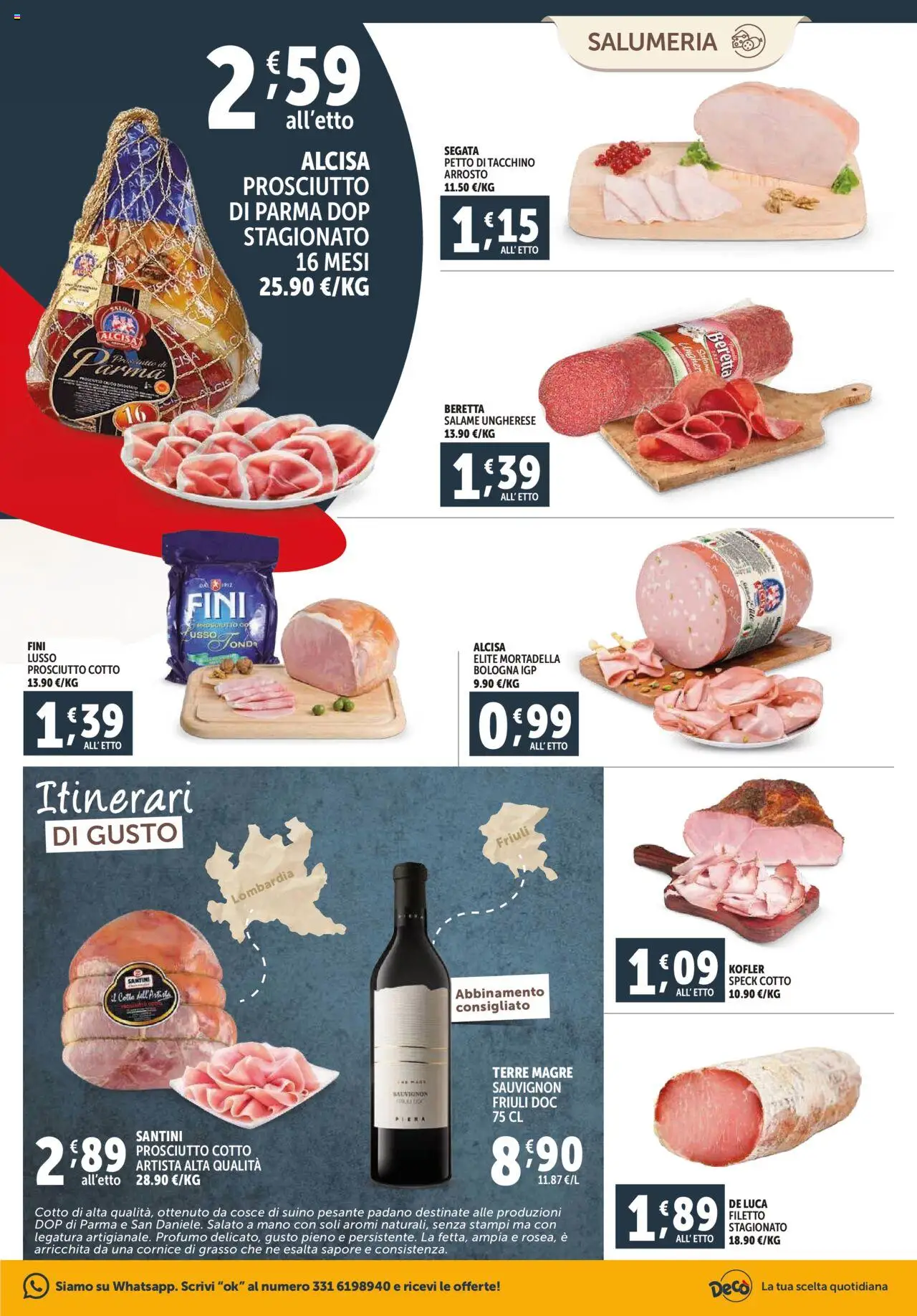 Volantino Decò del 16.10.2025 | Pagina: 5 | Prodotti: Arrosto, Salame, Mortadella, Profumo