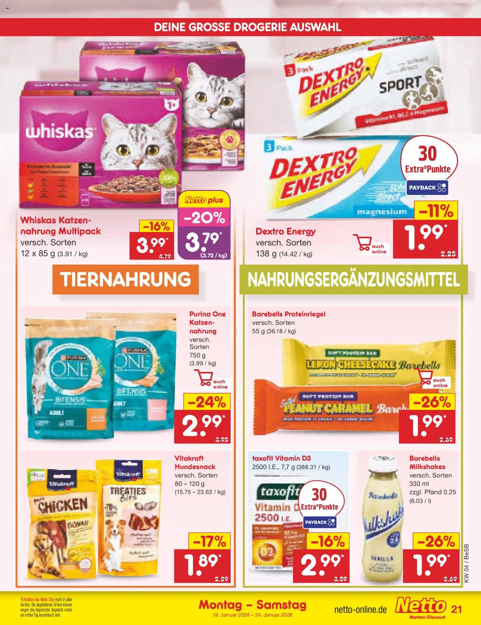 Netto Marken-Discount Prospekt 	 – gültig ab 19.01.2026 | Seite: 23 | Produkte: Purina one, Energy, Whiskas