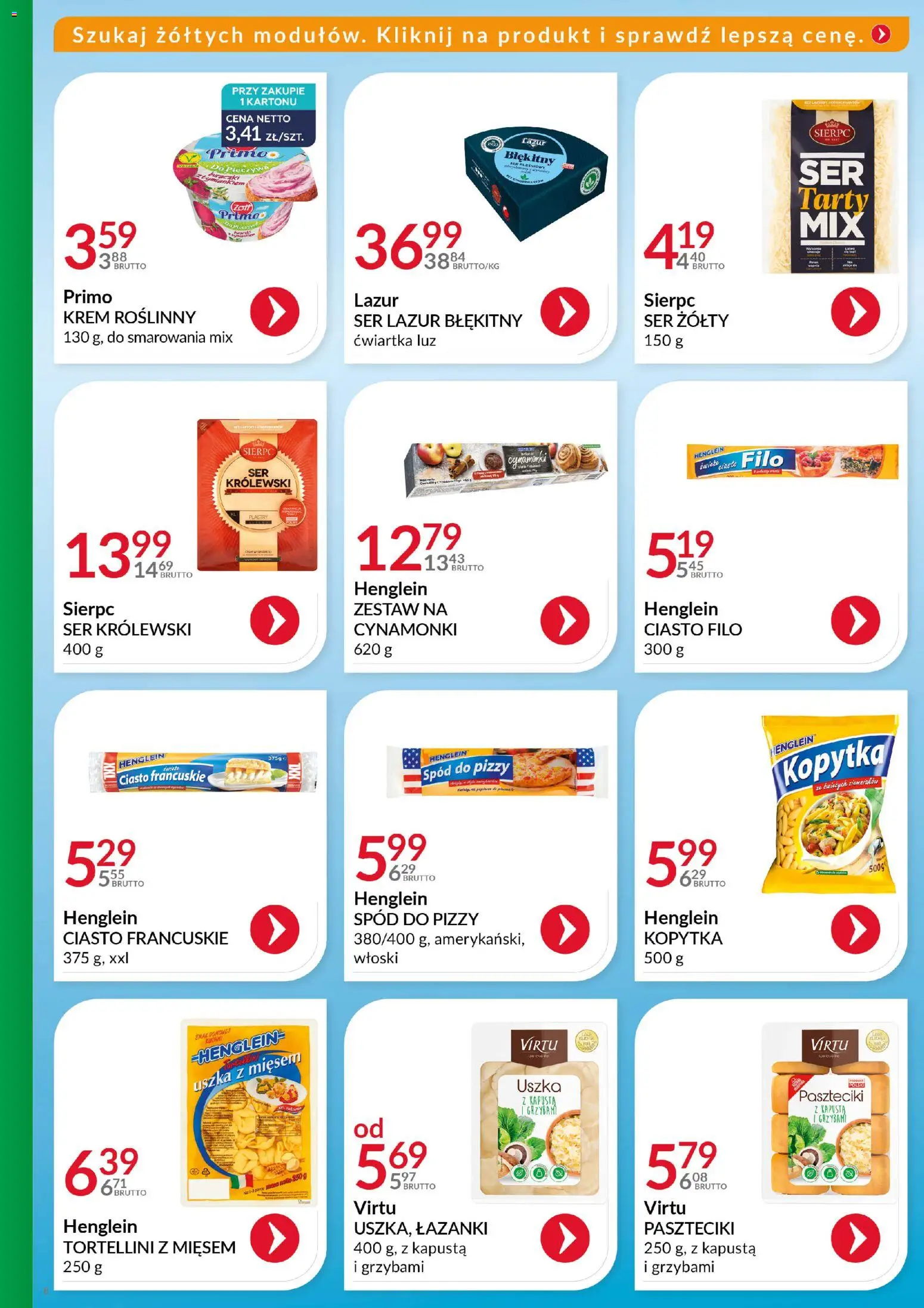 Eurocash Gazetka - Katalog Artykułów Spożywczych od 14.12.2025 | Strona: 8 | Produkty: Ser żółty, Tortellini z mięsem, Ciasto filo, Kopytka