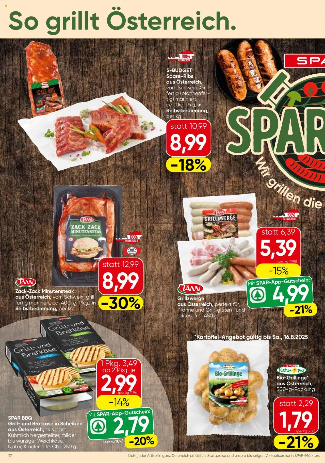 Spar Flugblatt - Vorarlberg gültig ab 14.08.2025 | Seite: 10 | Produkte: Grill