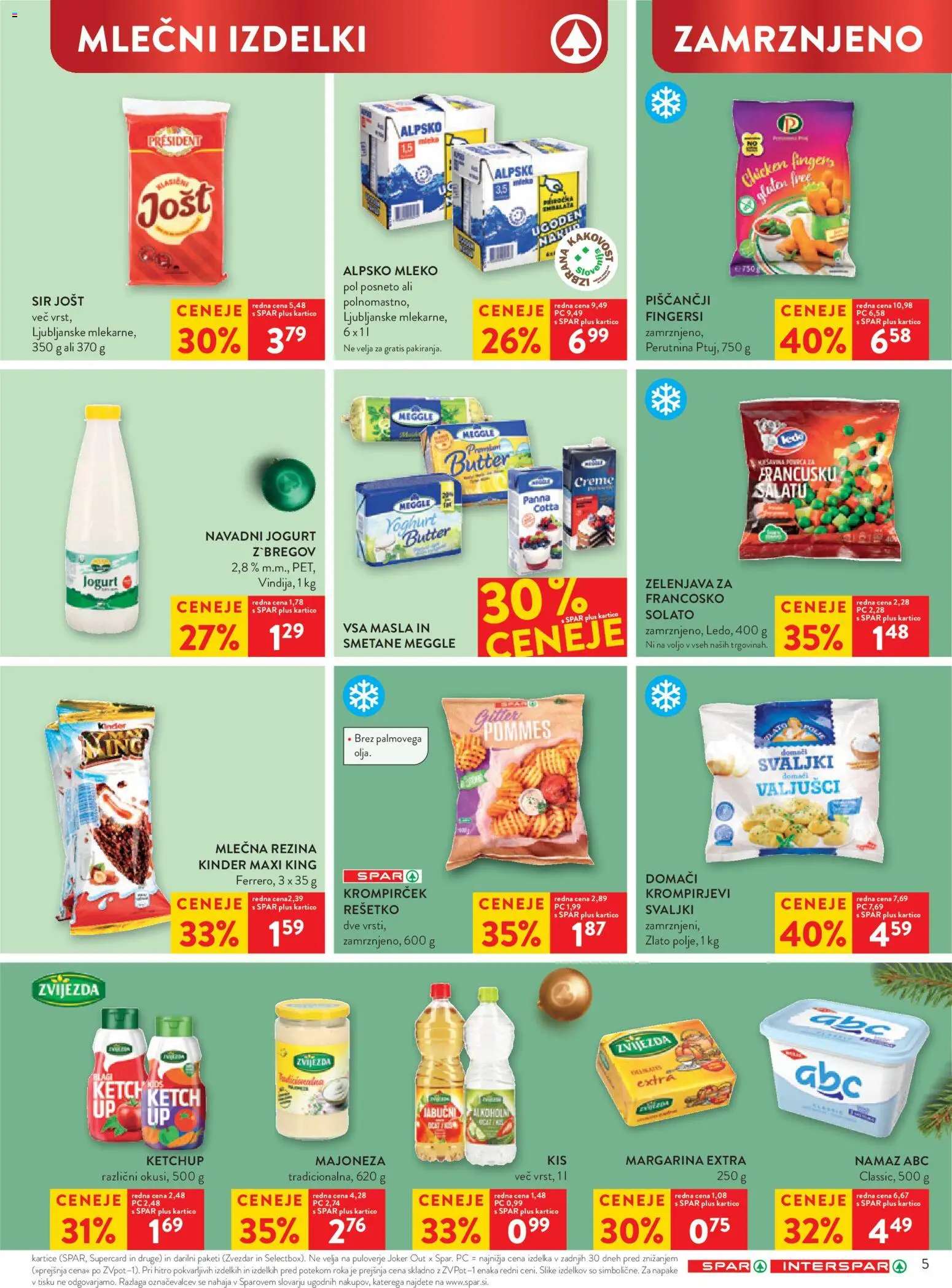Novi Spar katalog ponudbe – veljaven od 27.12.2025 | Stran: 9 | Izdelki: Mlečna rezina, Margarina, Namaz, Majoneza