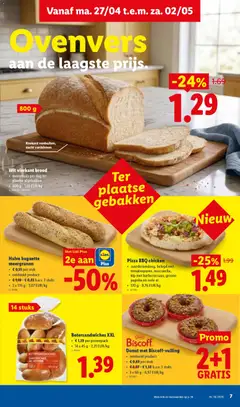 Lidl Folder week 18 - Voorbeeld van een folder van Lidl, geldig van 27.04.2026 | Pagina: 7 | Producten: Pizza, Kip, Ui, Brood