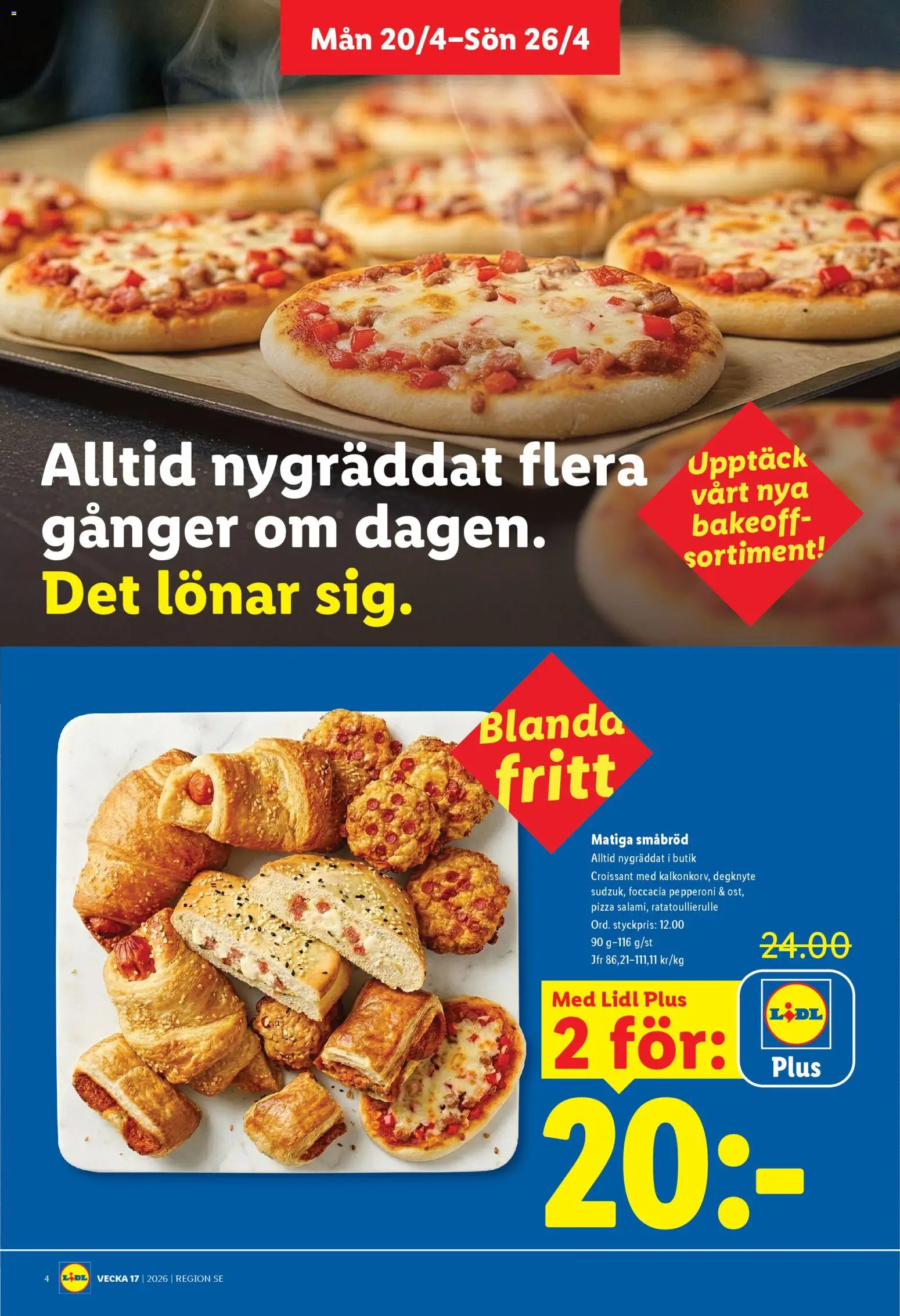Lidl reklamblad aktuell från 20.04.2026 | Sida: 4 | Produkter: Pizza