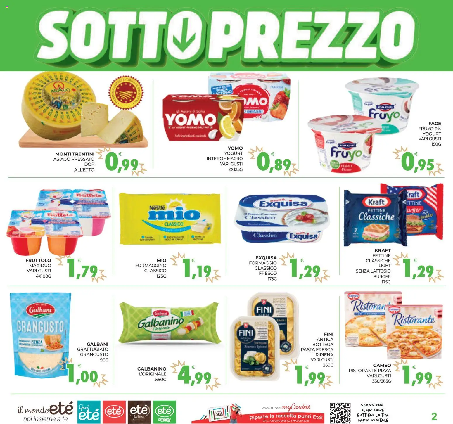 Volantino Eté del 17.04.2026 | Pagina: 2 | Prodotti: Yogurt, Pizza, Formaggio, Agrumi