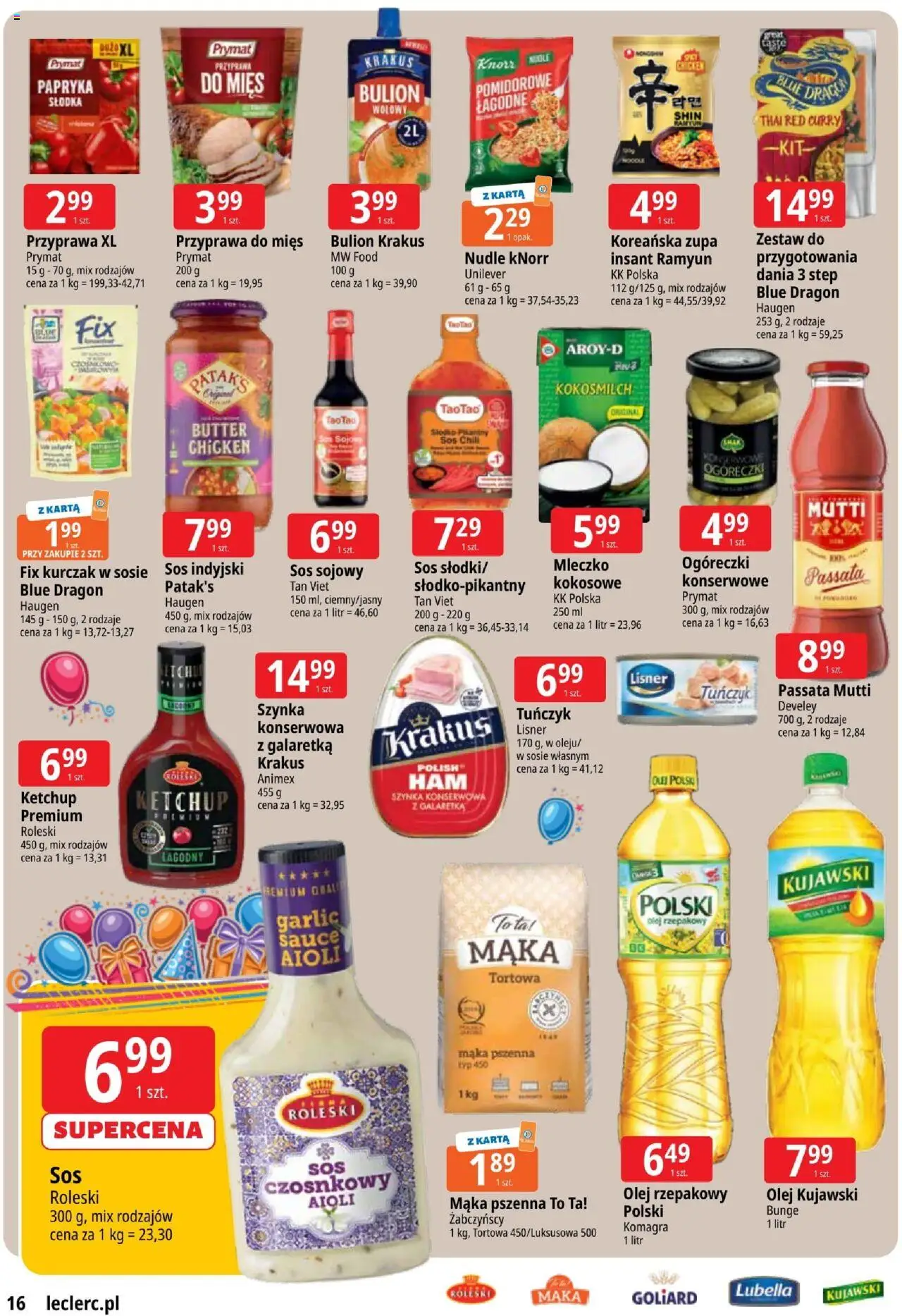 E.Leclerc Gazetka - Zielona Góra od 07.10.2025 | Strona: 16 | Produkty: Curry, Galaretka, Ketchup, Olej kujawski