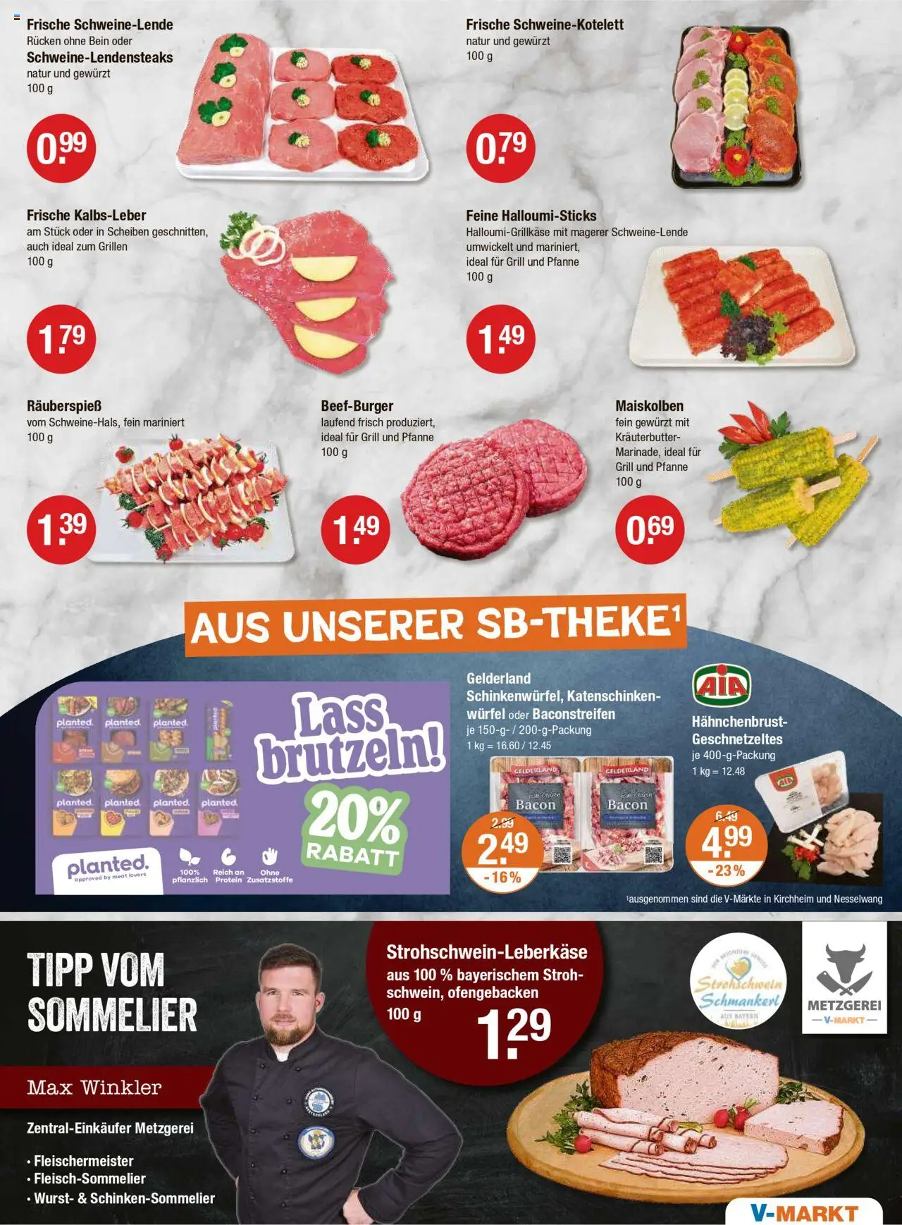 V-Markt - /Oberbayern - gültig ab dem 21.08.2025 | Seite: 3 | Produkte: Kräuterbutter, Kalbsleber, Wurst, Hahnchenbrust