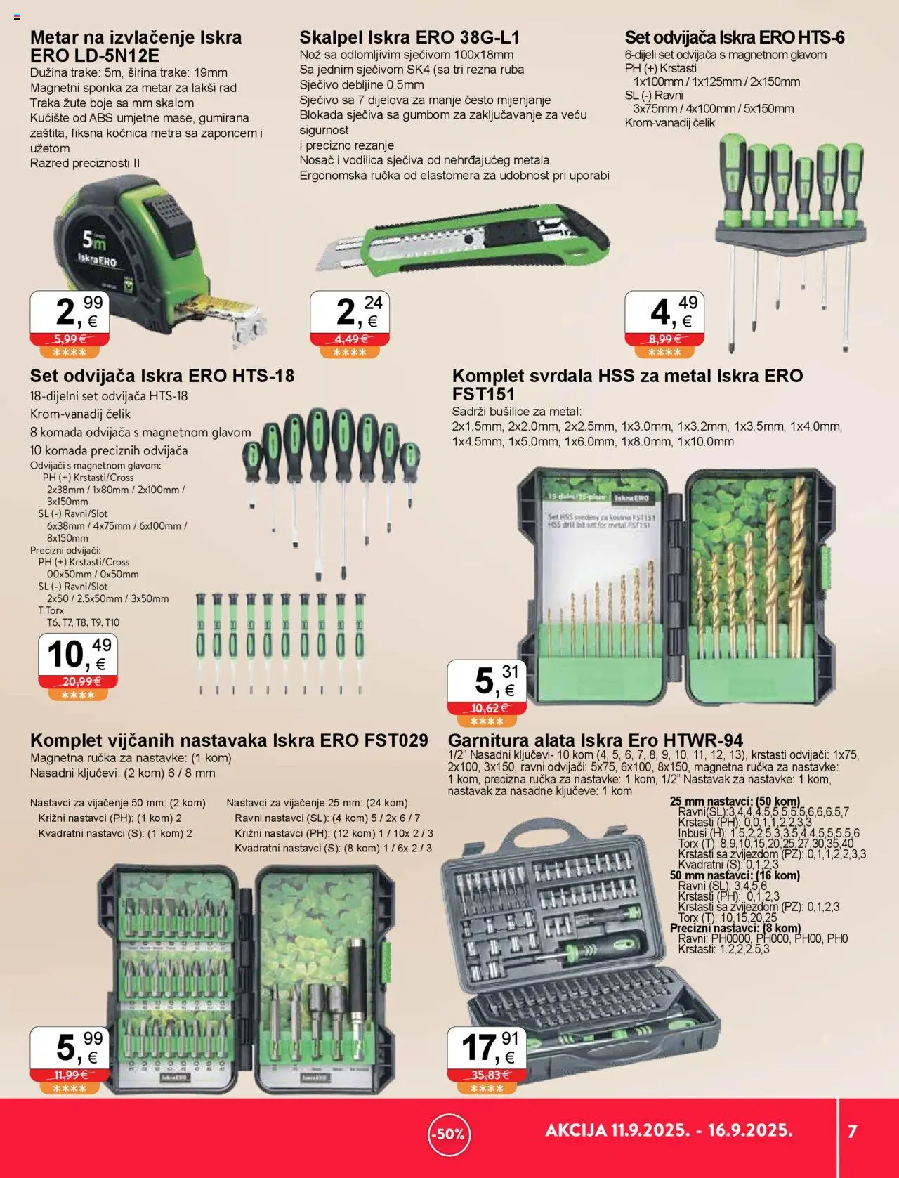 KTC katalog | vrijedi od 11.09.2025 | Stranica: 7 | Proizvodi: Nož, Metar, Skalpel