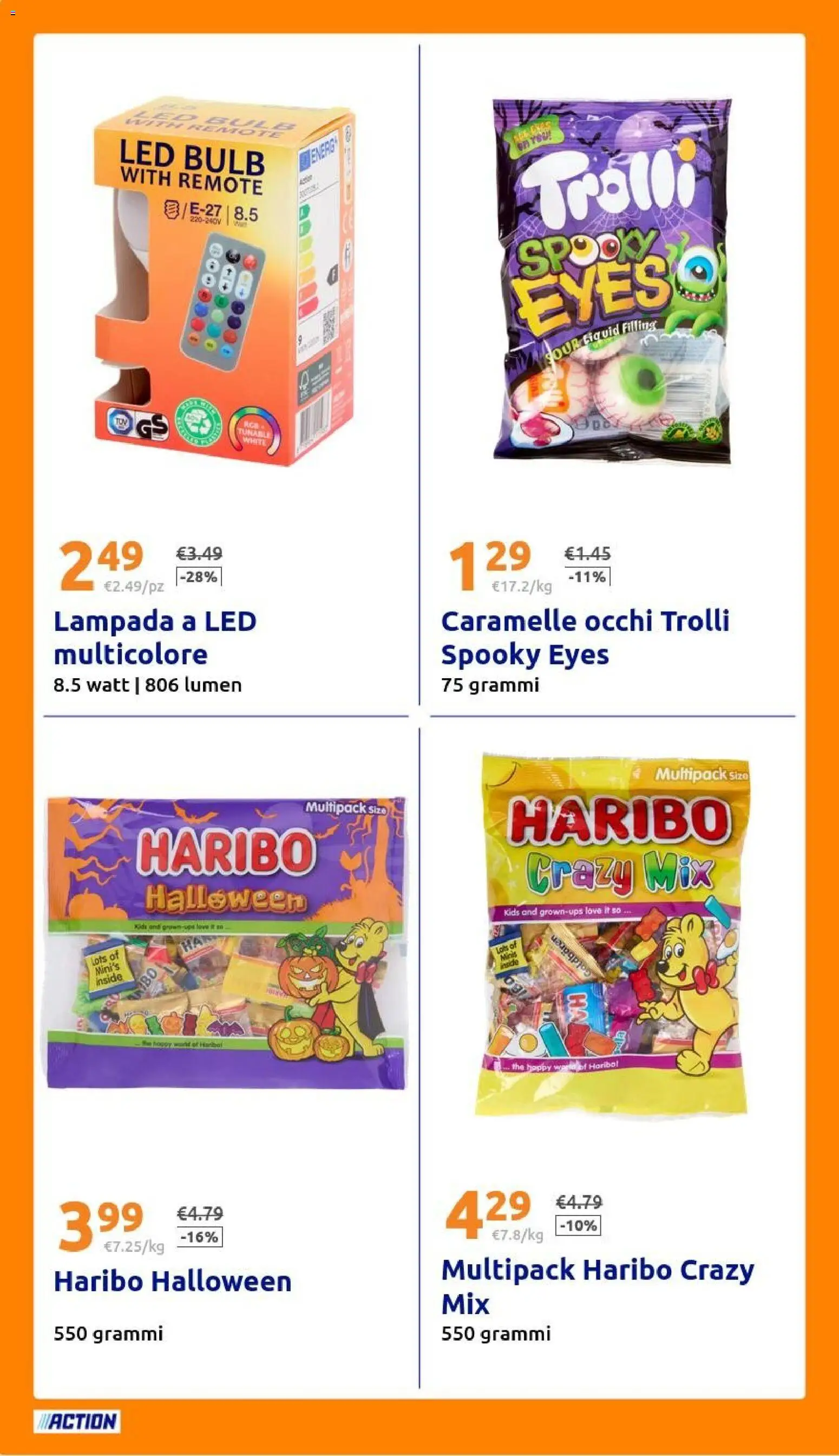 Volantino Action del 29.10.2025 | Pagina: 26 | Prodotti: Caramelle, The, Lampada