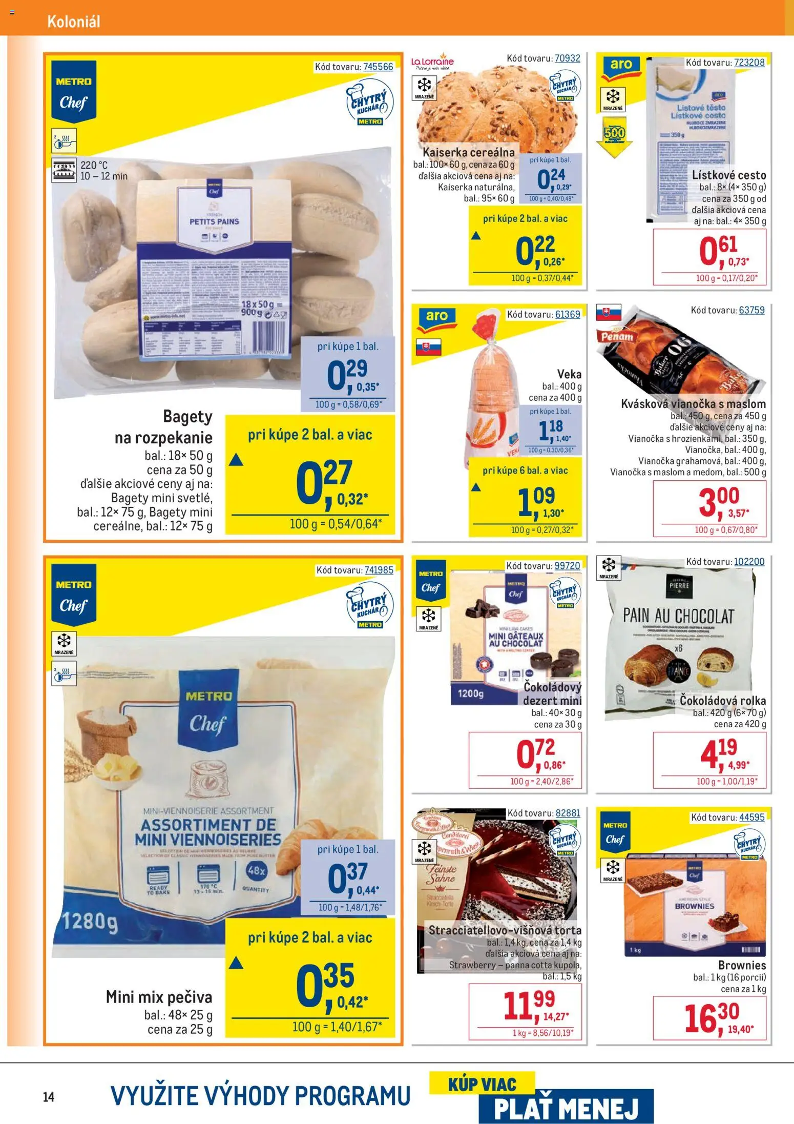 Nové Metro akcie – leták je platný od 10.12.2025 | Strana: 14 | Produkty: Vianočka, Torta, Lístkové cesto