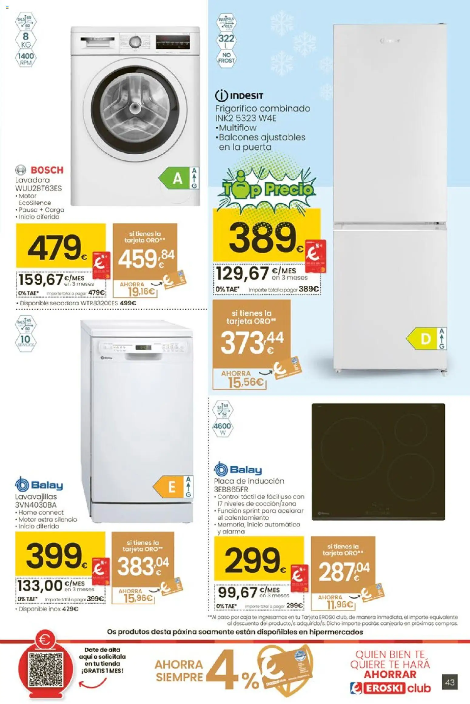 Eroski - Oferta │ válido desde el 12.03.2026 | Página: 43 | Productos: Té, Lavadora, Secadora, Lavavajillas