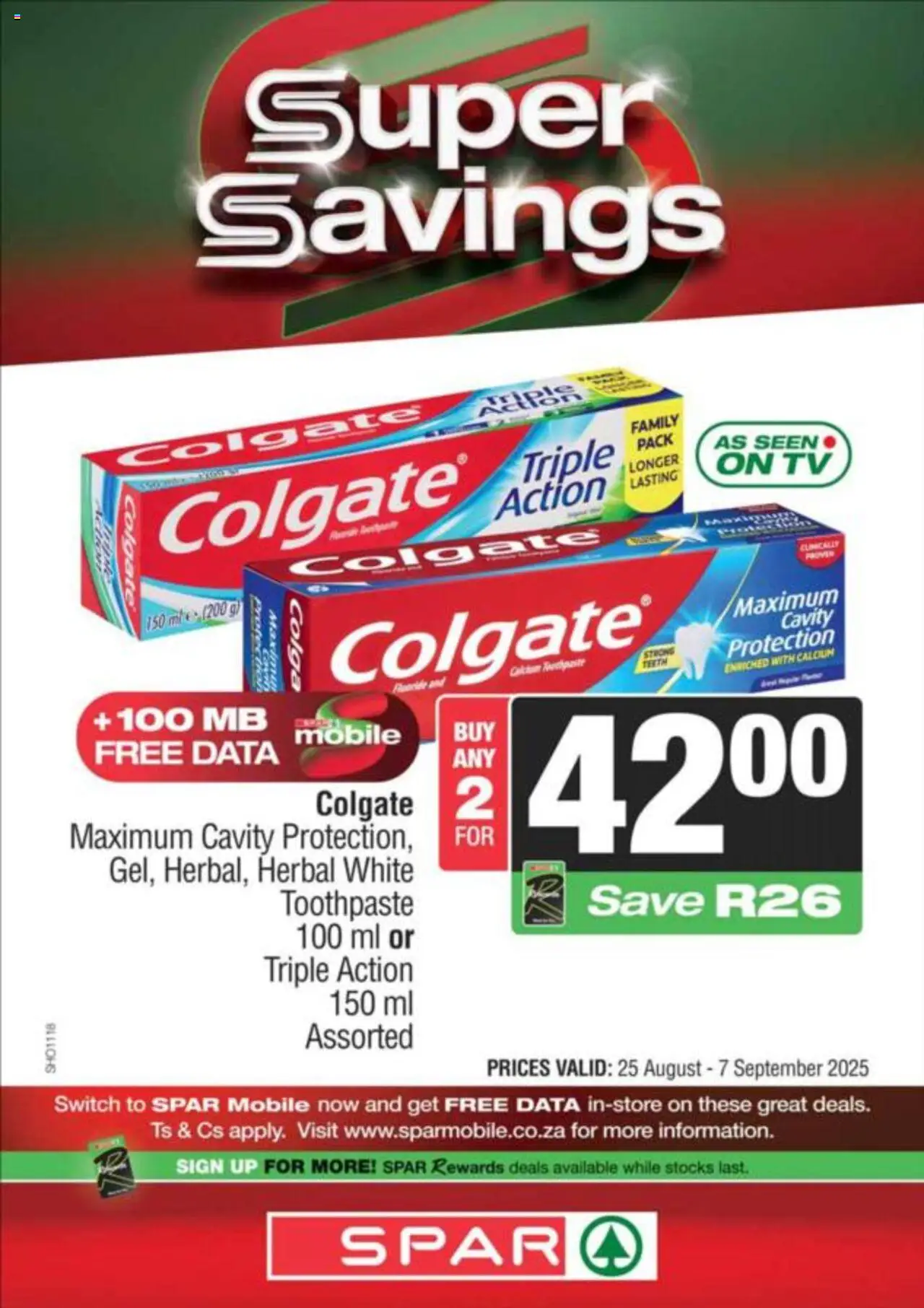 Spar Specials │ valid from 25.08.2025 | Page: 9 | Products: Data, TV, Switch, Toothpaste