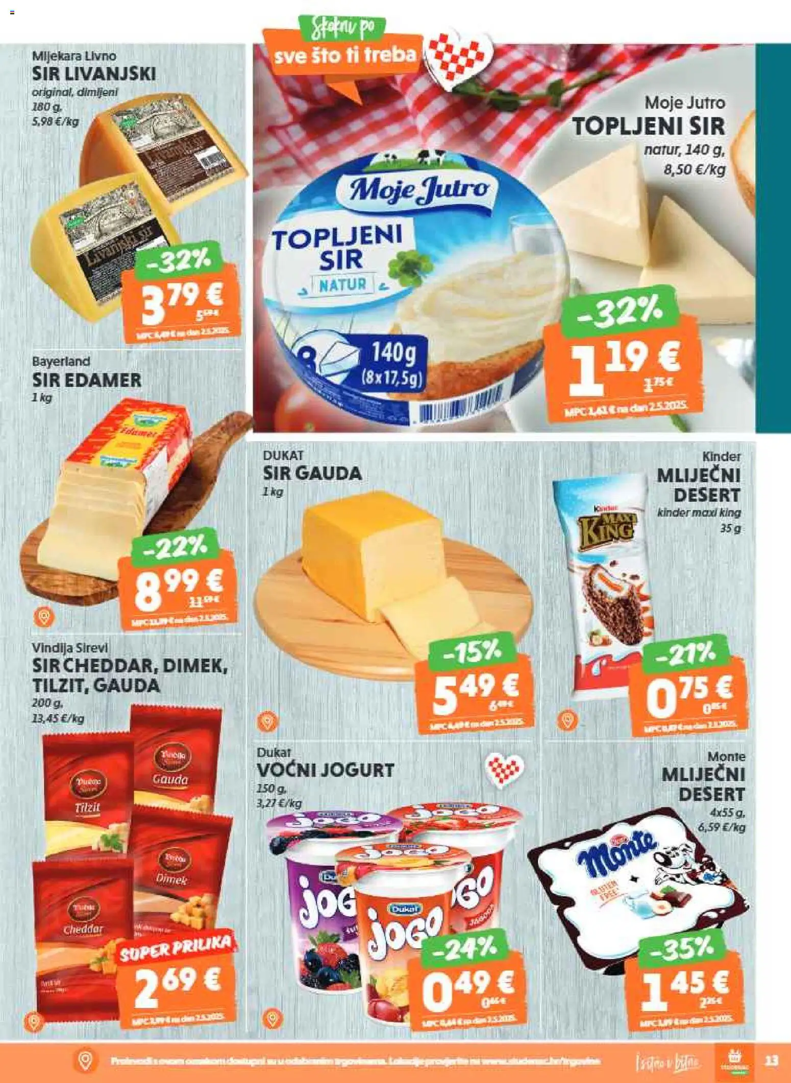 Studenac katalog | vrijedi od 04.02.2026 | Stranica: 13 | Proizvodi: Vindija, Sir, Jogurt, Gouda