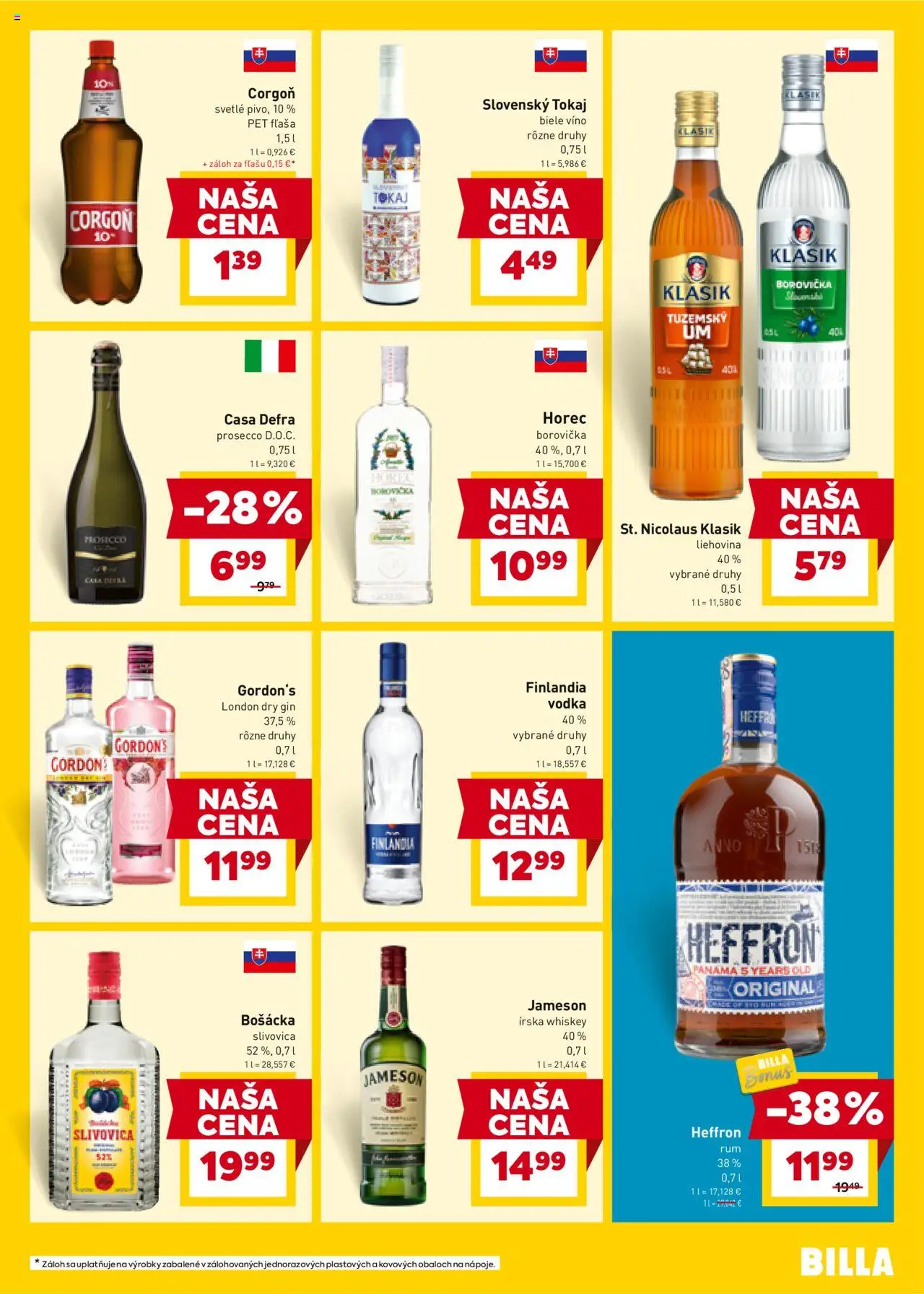 Nové Billa akcie – leták je platný od 15.10.2025 | Strana: 17 | Produkty: Víno, Corgoň, Gin, Finlandia