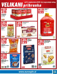 Novi Eurospin katalog ponudbe – veljaven od 11.09.2025 | Stran: 3 | Izdelki: Keksi, Muesli, Paradiznik